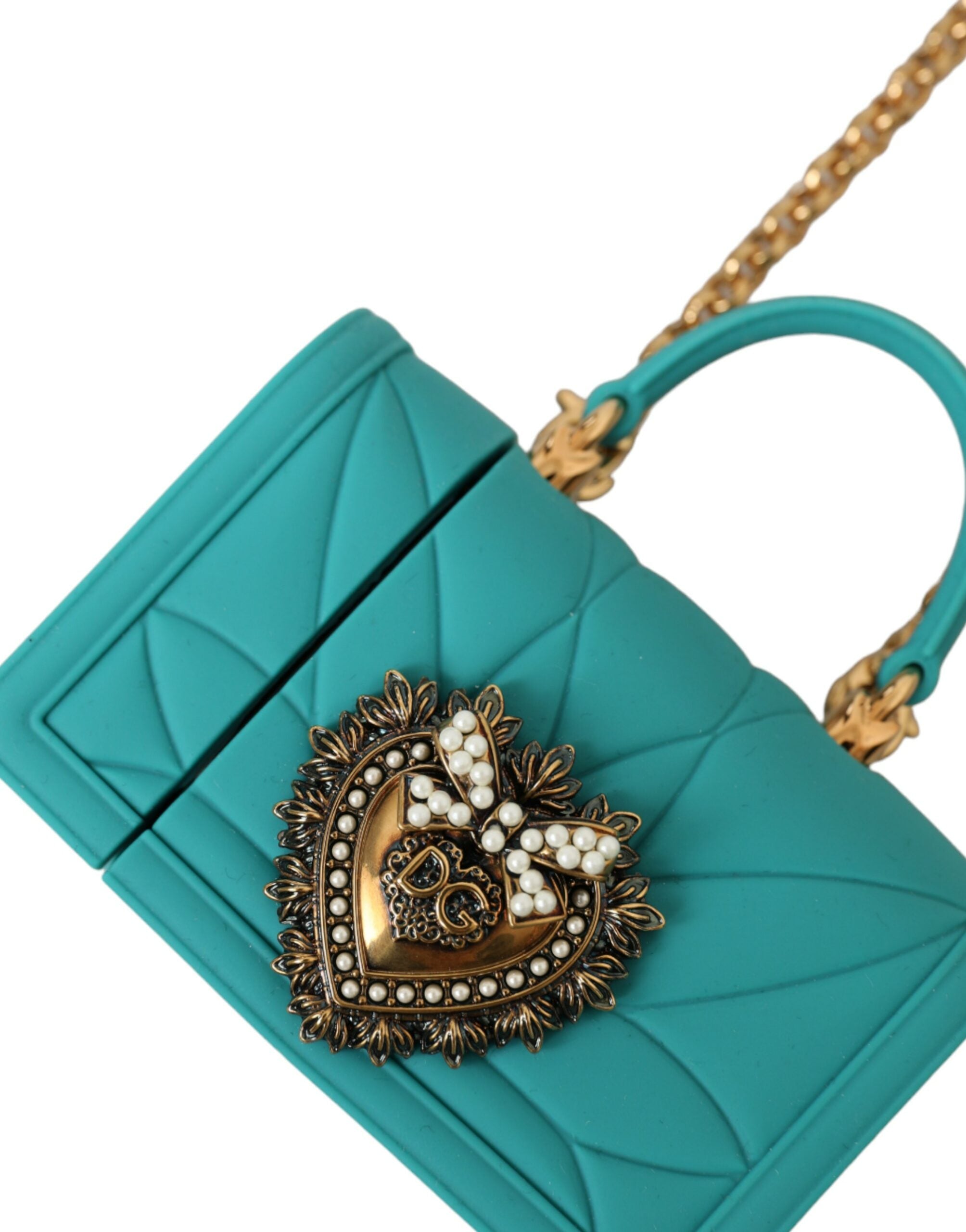 Dolce &amp; Gabbana Türkis Silikon Devotion Herz Cover Tasche Airpods Fall