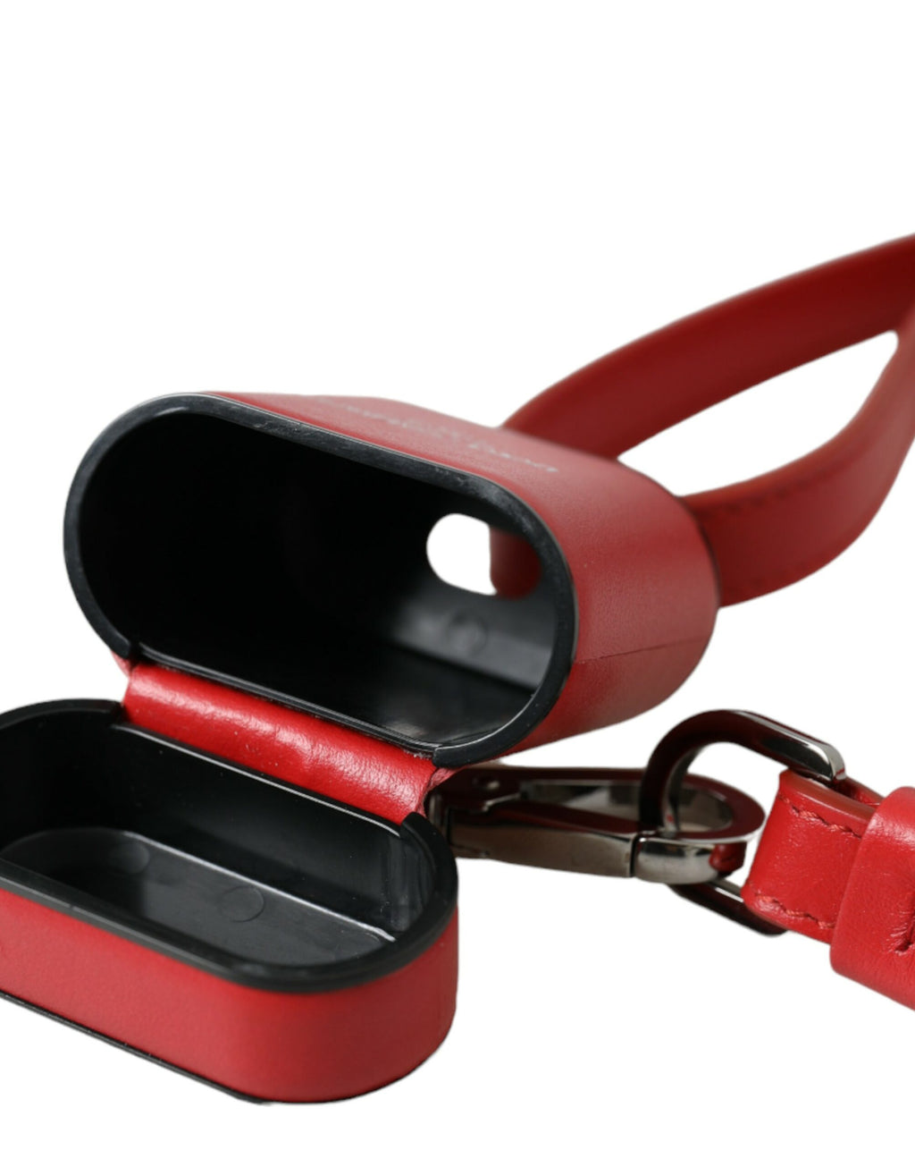 Dolce &amp; Gabbana – Rotes Kalbsleder-Logo-Print-Armband für Herren-Airpods-Hülle