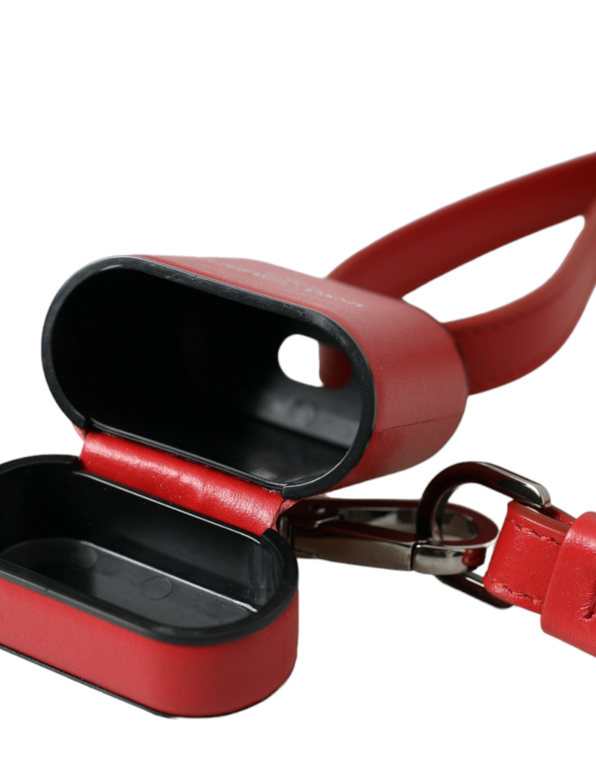 Dolce &amp; Gabbana – Rotes Kalbsleder-Logo-Print-Armband für Herren-Airpods-Hülle