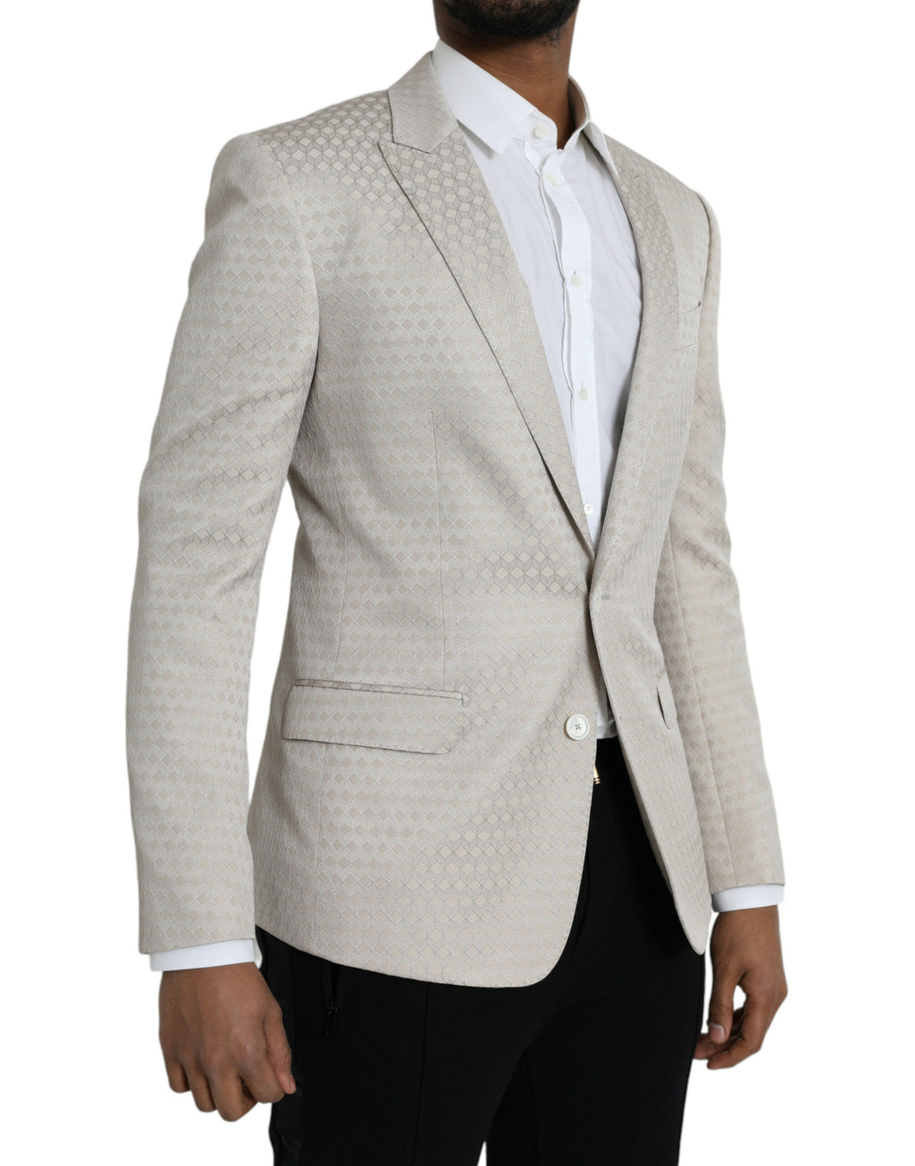 Dolce &amp; Gabbana Beige MARTINI Einreihiger Mantelblazer