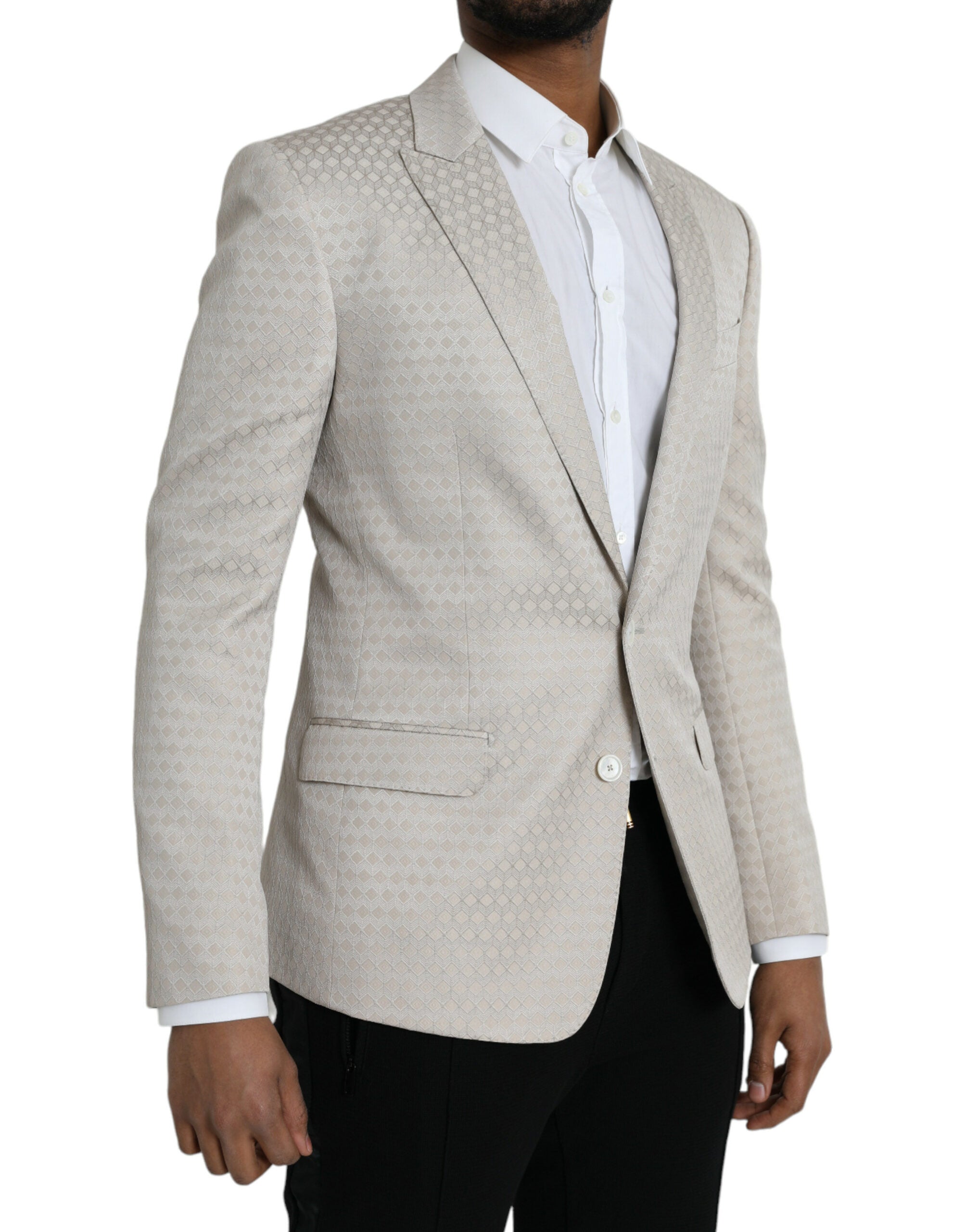 Dolce &amp; Gabbana Beige MARTINI Einreihiger Mantelblazer