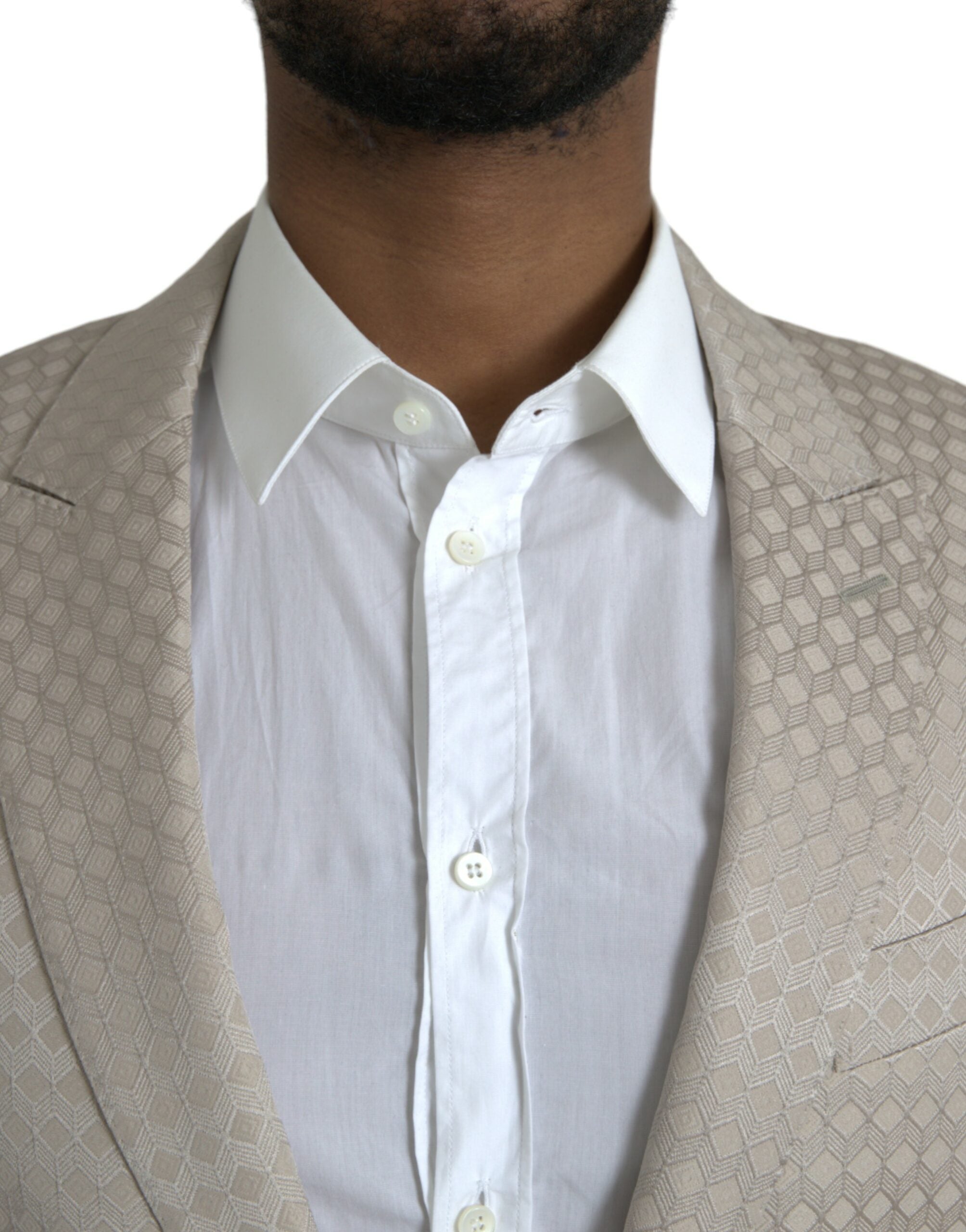 Dolce &amp; Gabbana Beige MARTINI Einreihiger Mantelblazer