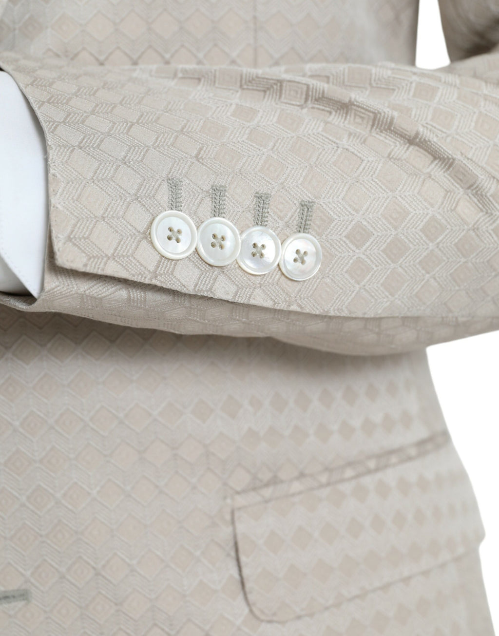 Dolce &amp; Gabbana Beige MARTINI Einreihiger Mantelblazer