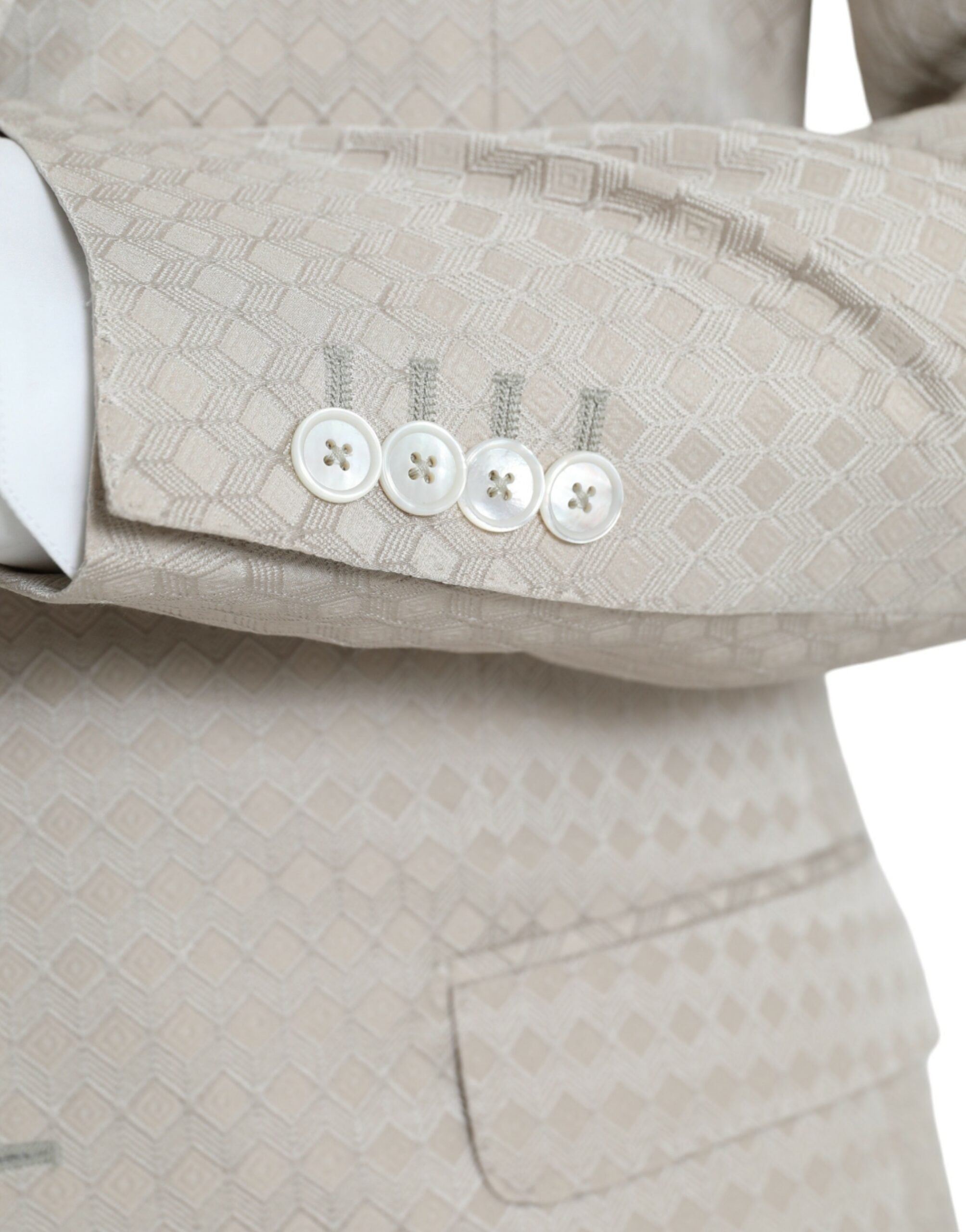 Dolce &amp; Gabbana Beige MARTINI Einreihiger Mantelblazer