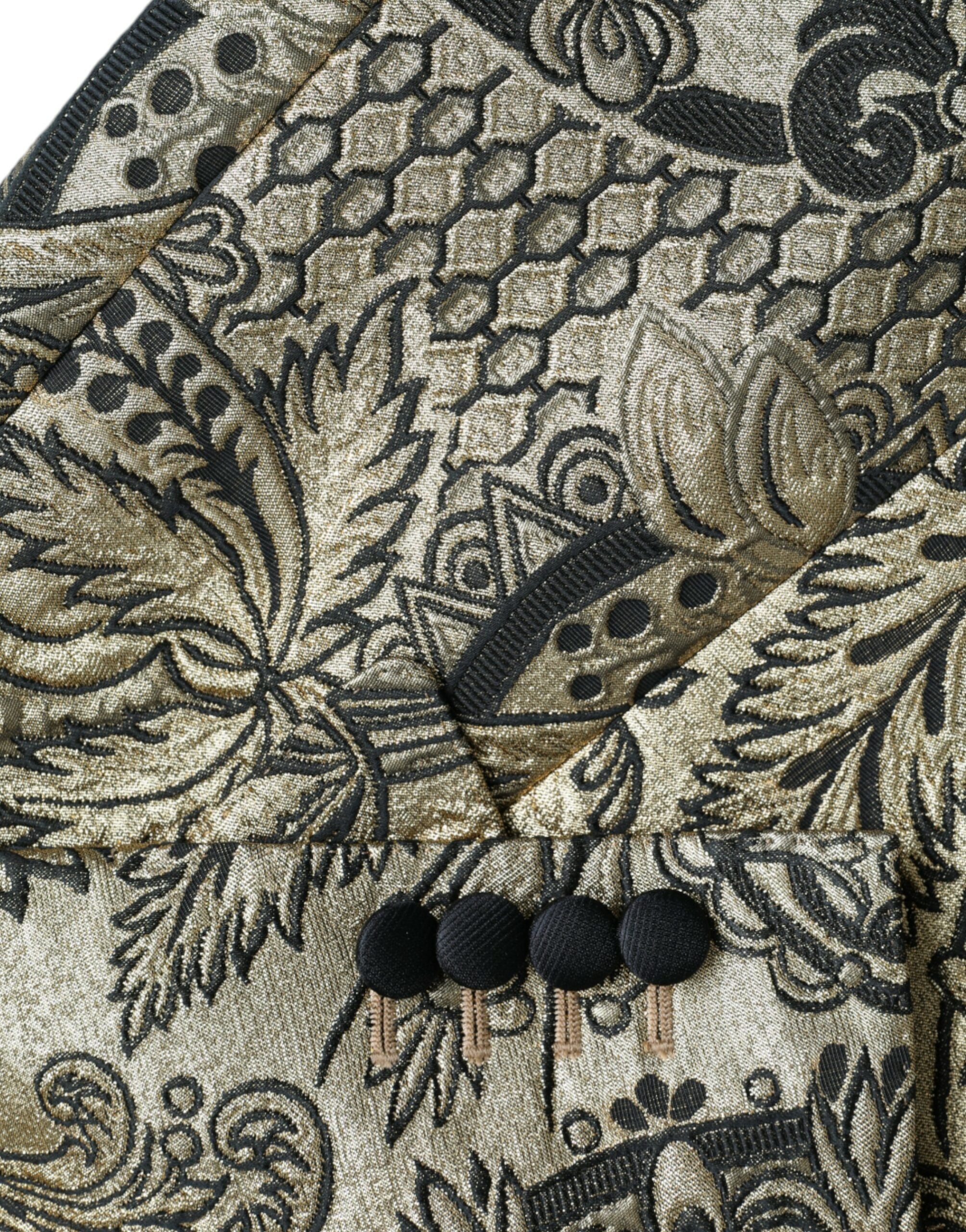 Dolce &amp; Gabbana Gold SICILIA Jacquard Einreihiger Mantelblazer