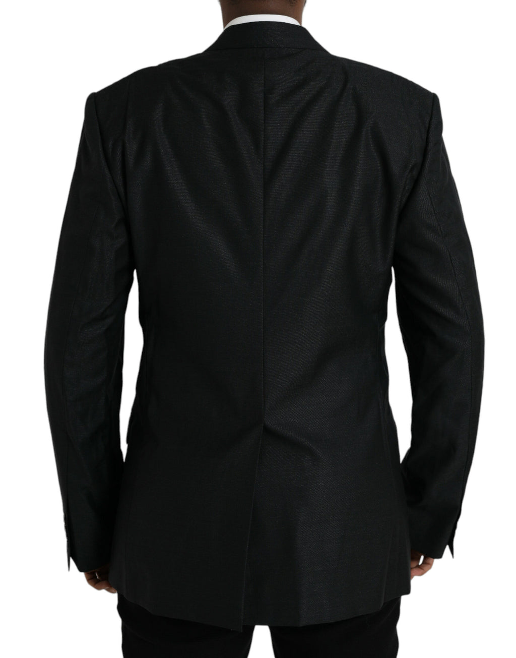 Dolce &amp; Gabbana – Schwarzer, einreihiger Blazer aus Wolle mit Kerbe