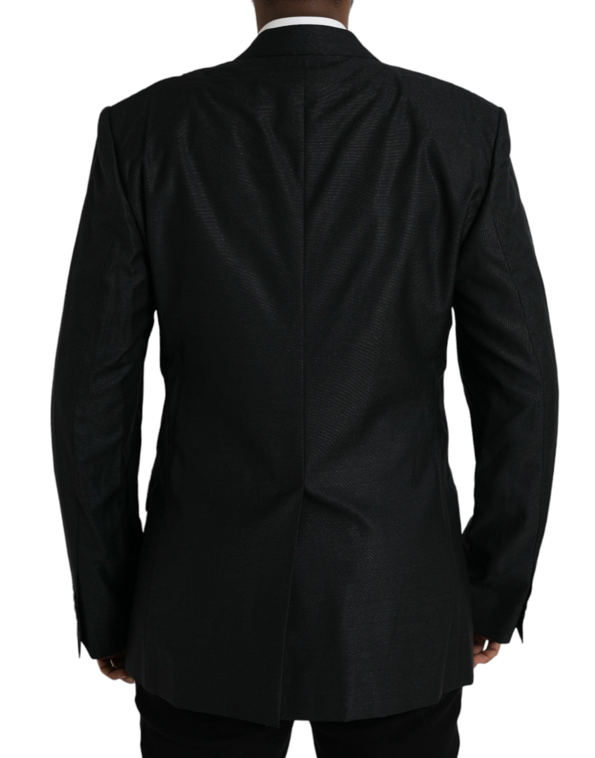 Dolce &amp; Gabbana – Schwarzer, einreihiger Blazer aus Wolle mit Kerbe