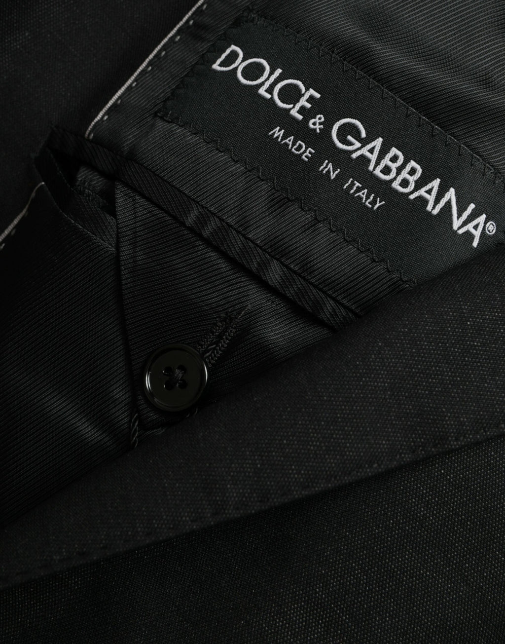 Dolce &amp; Gabbana – Schwarzer, einreihiger Blazer aus Wolle mit Kerbe