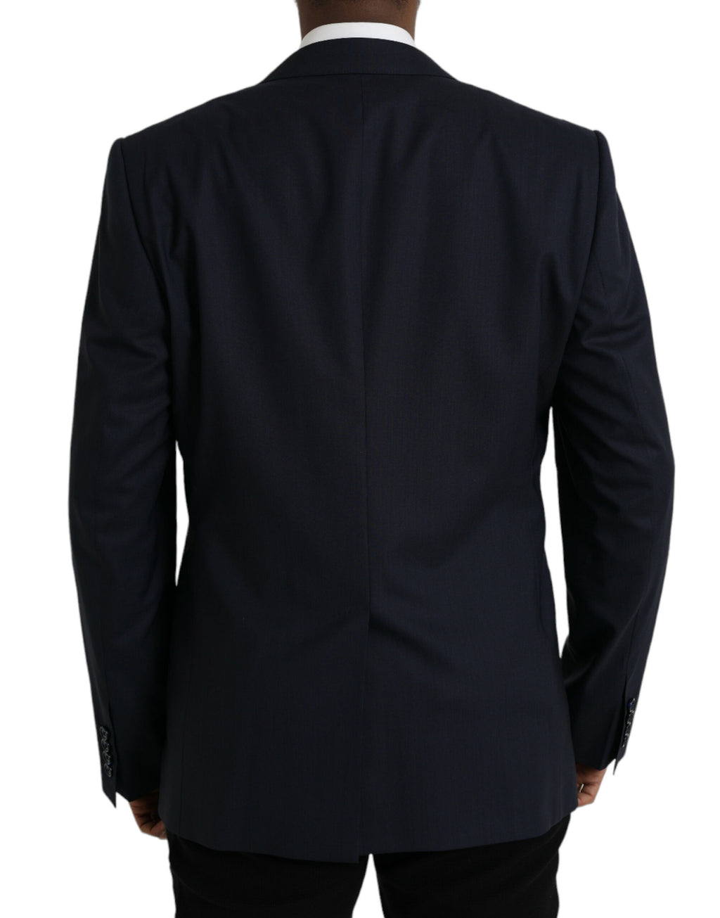 Dolce &amp; Gabbana Dunkelblauer einreihiger Blazer aus Wolle