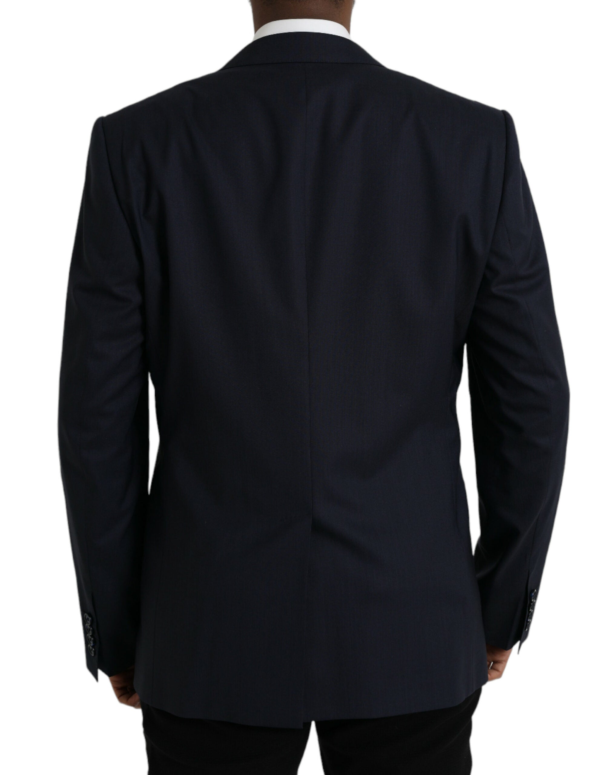 Dolce &amp; Gabbana Dunkelblauer einreihiger Blazer aus Wolle
