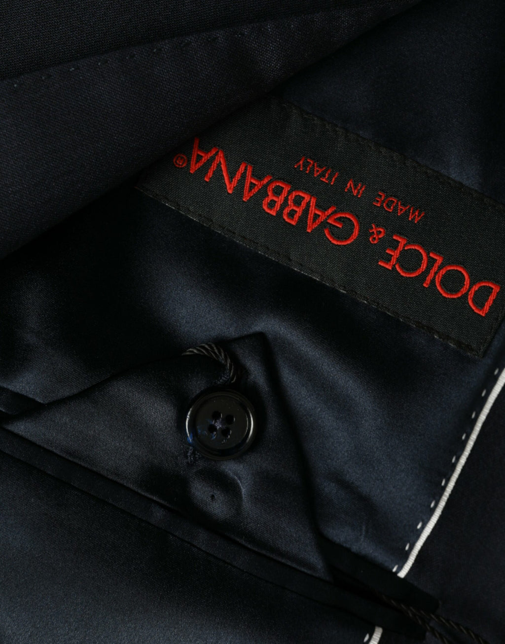 Dolce &amp; Gabbana Dunkelblauer einreihiger Blazer aus Wolle