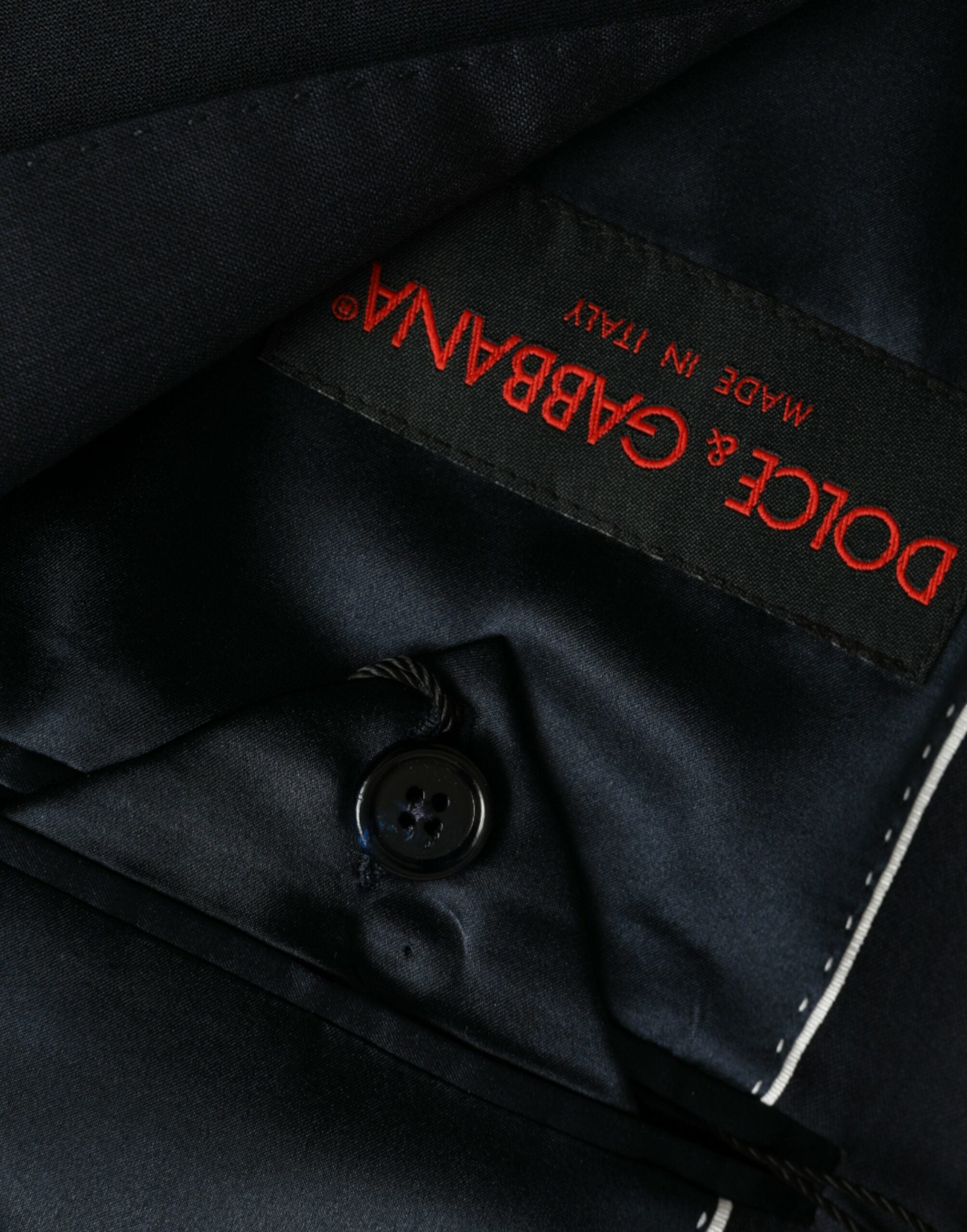 Dolce &amp; Gabbana Dunkelblauer einreihiger Blazer aus Wolle