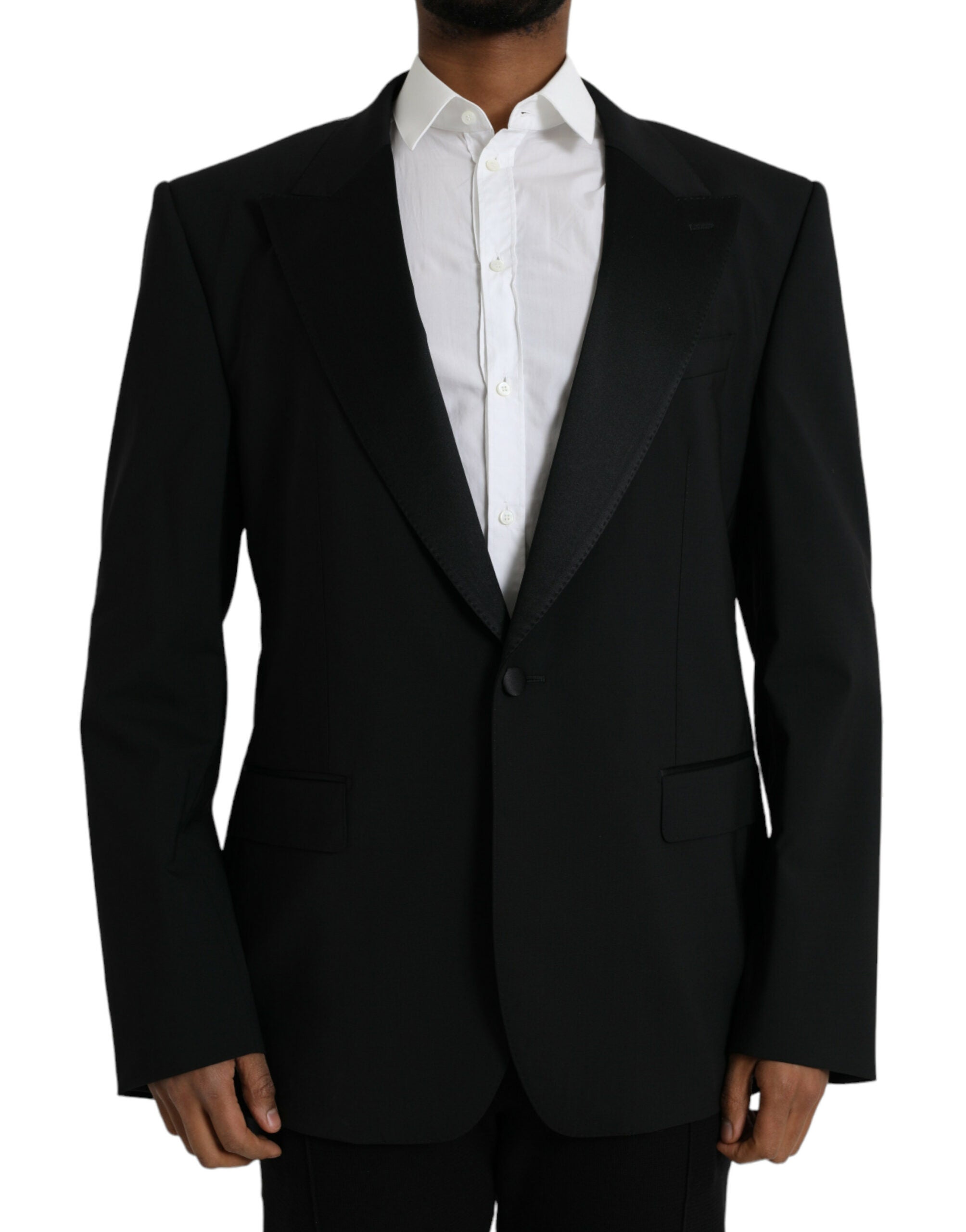 Dolce &amp; Gabbana Schwarzer SICILIA Einreihiger Mantelblazer