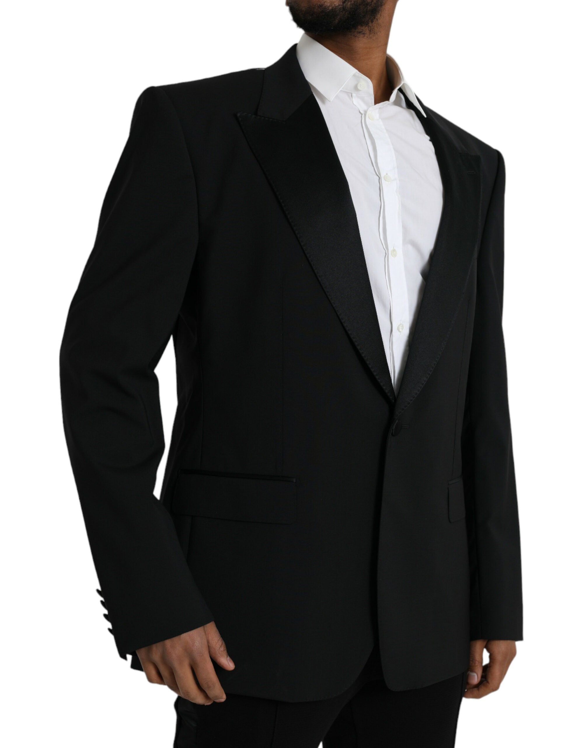 Dolce &amp; Gabbana Schwarzer SICILIA Einreihiger Mantelblazer