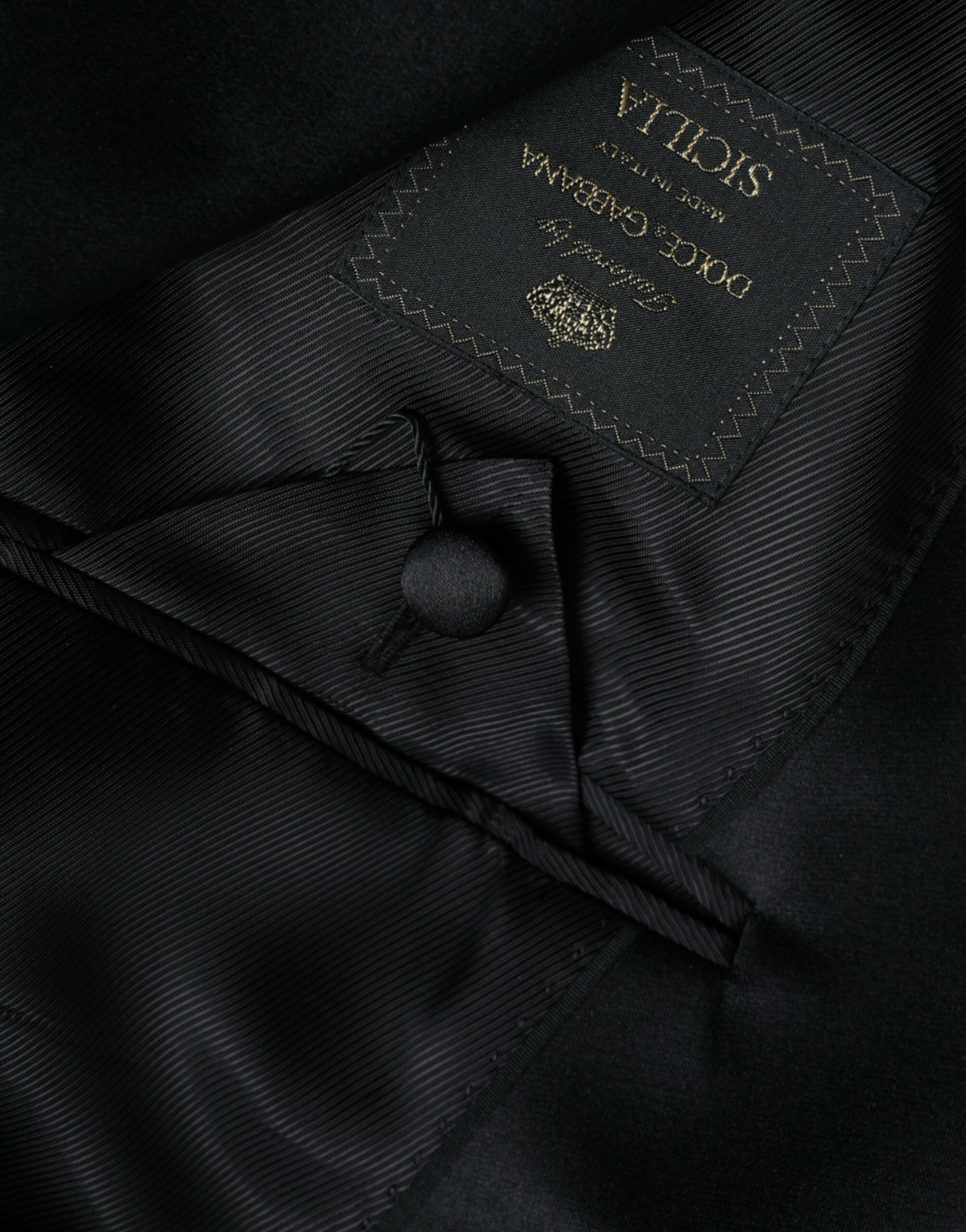 Dolce &amp; Gabbana Schwarzer SICILIA Einreihiger Mantelblazer