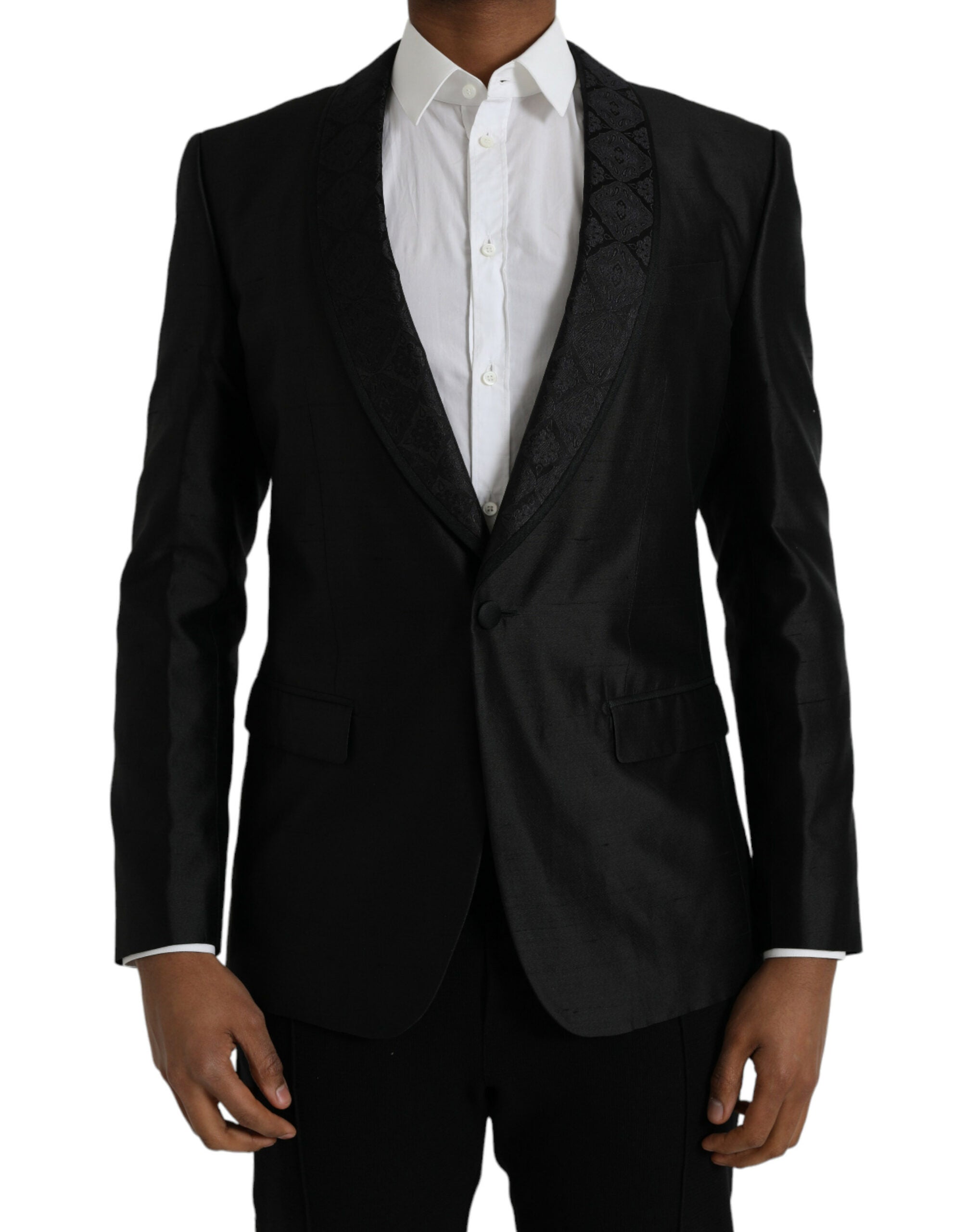 Dolce &amp; Gabbana Schwarzer MARTINI Einreihiger Mantelblazer