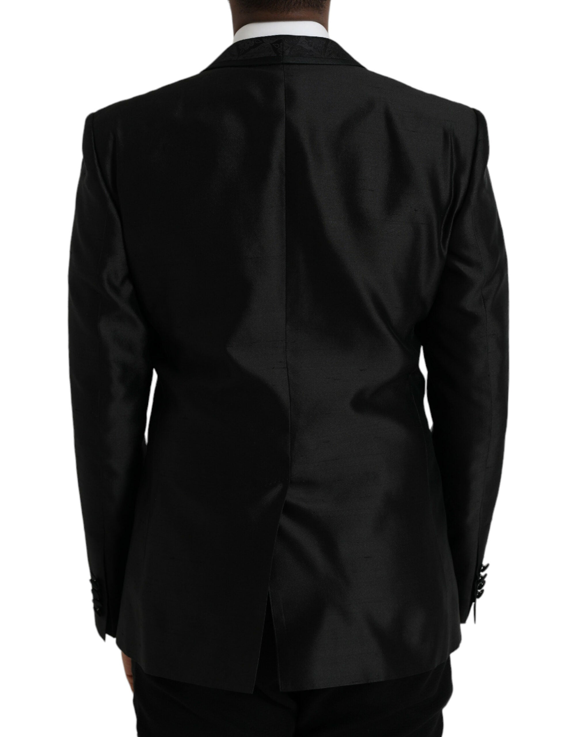 Dolce &amp; Gabbana Schwarzer MARTINI Einreihiger Mantelblazer