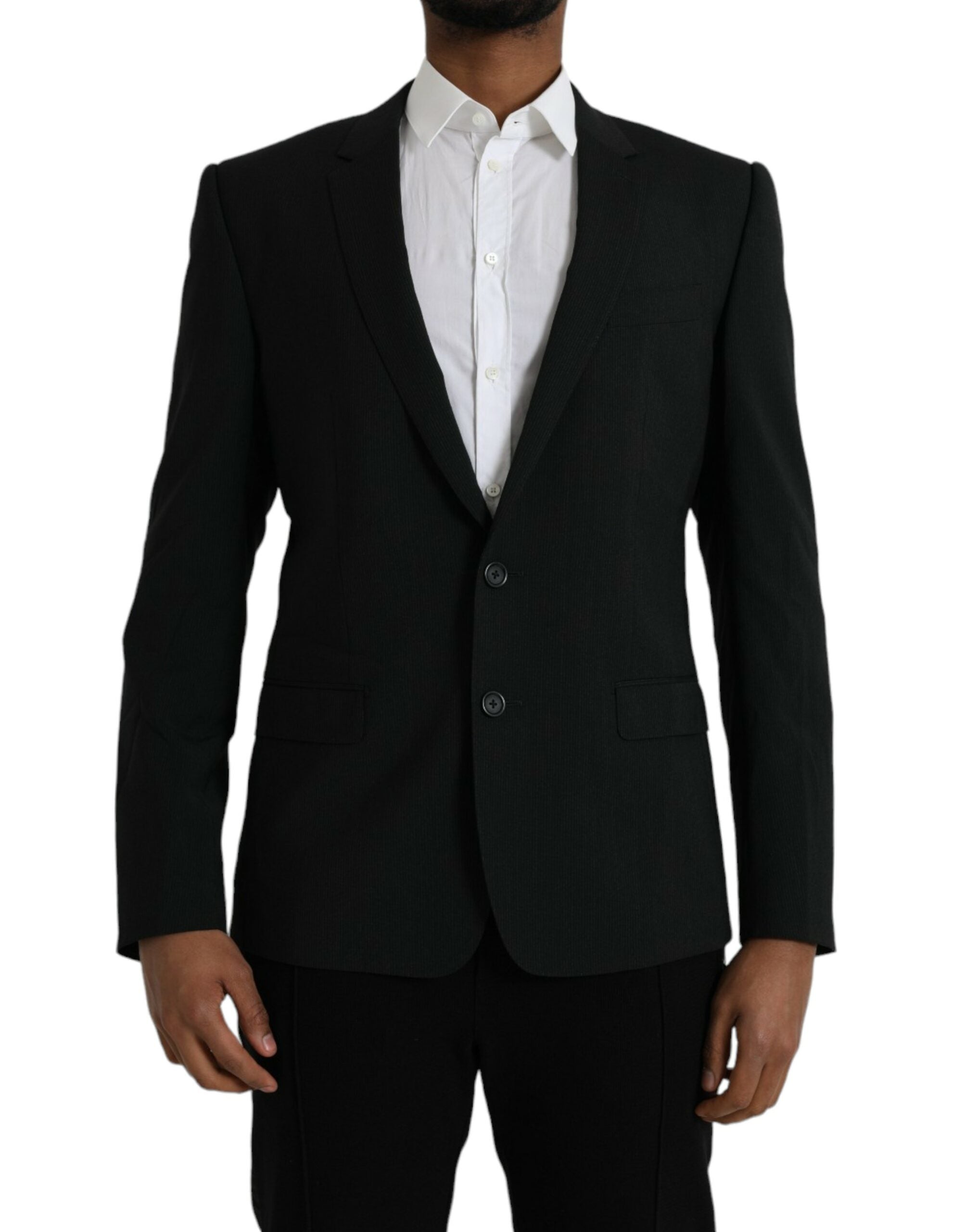 Dolce &amp; Gabbana Blau GOLD Einreihiger Blazer mit Kerbe