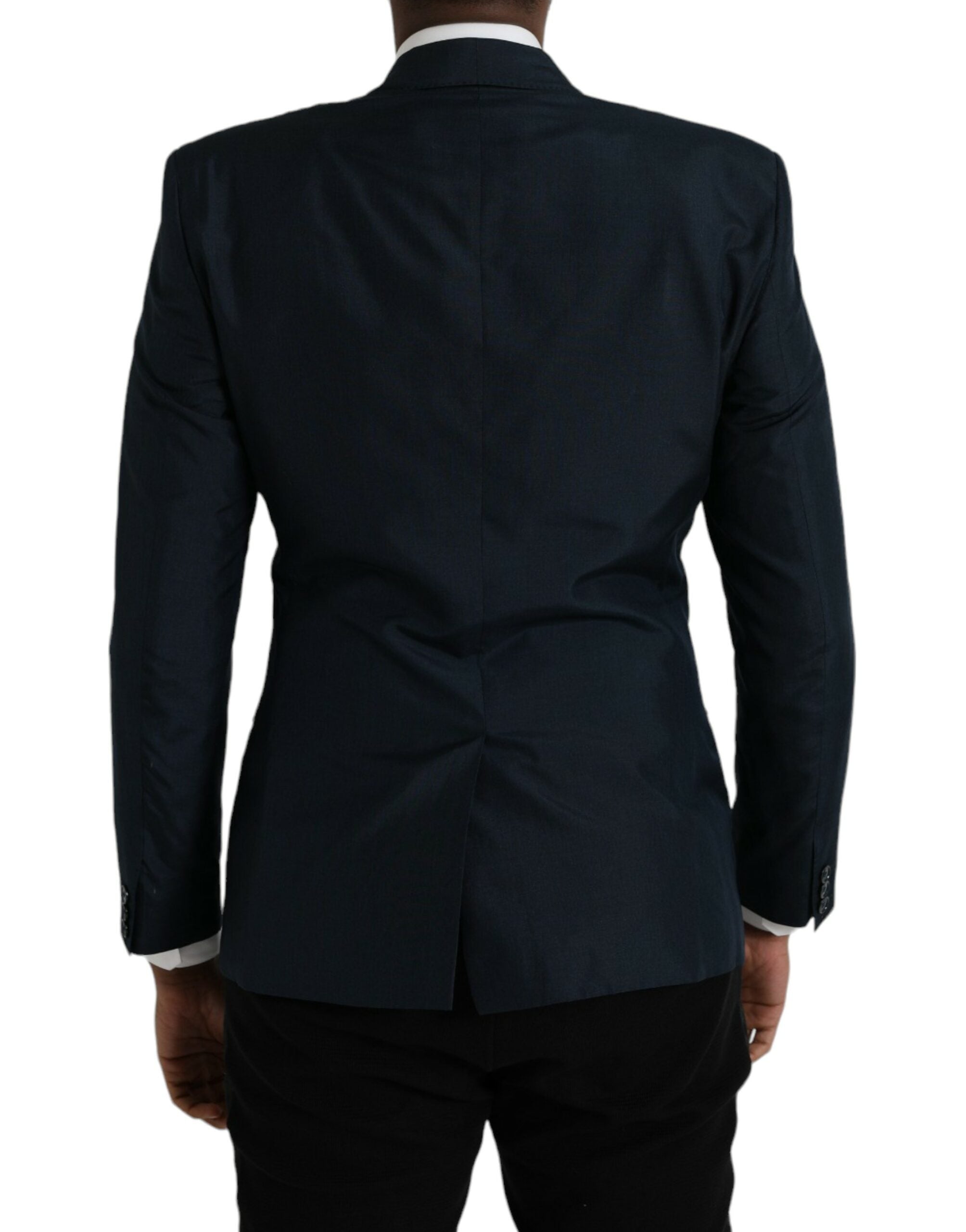 Dolce &amp; Gabbana Blau GOLD Einreihiger Blazer mit Kerbe