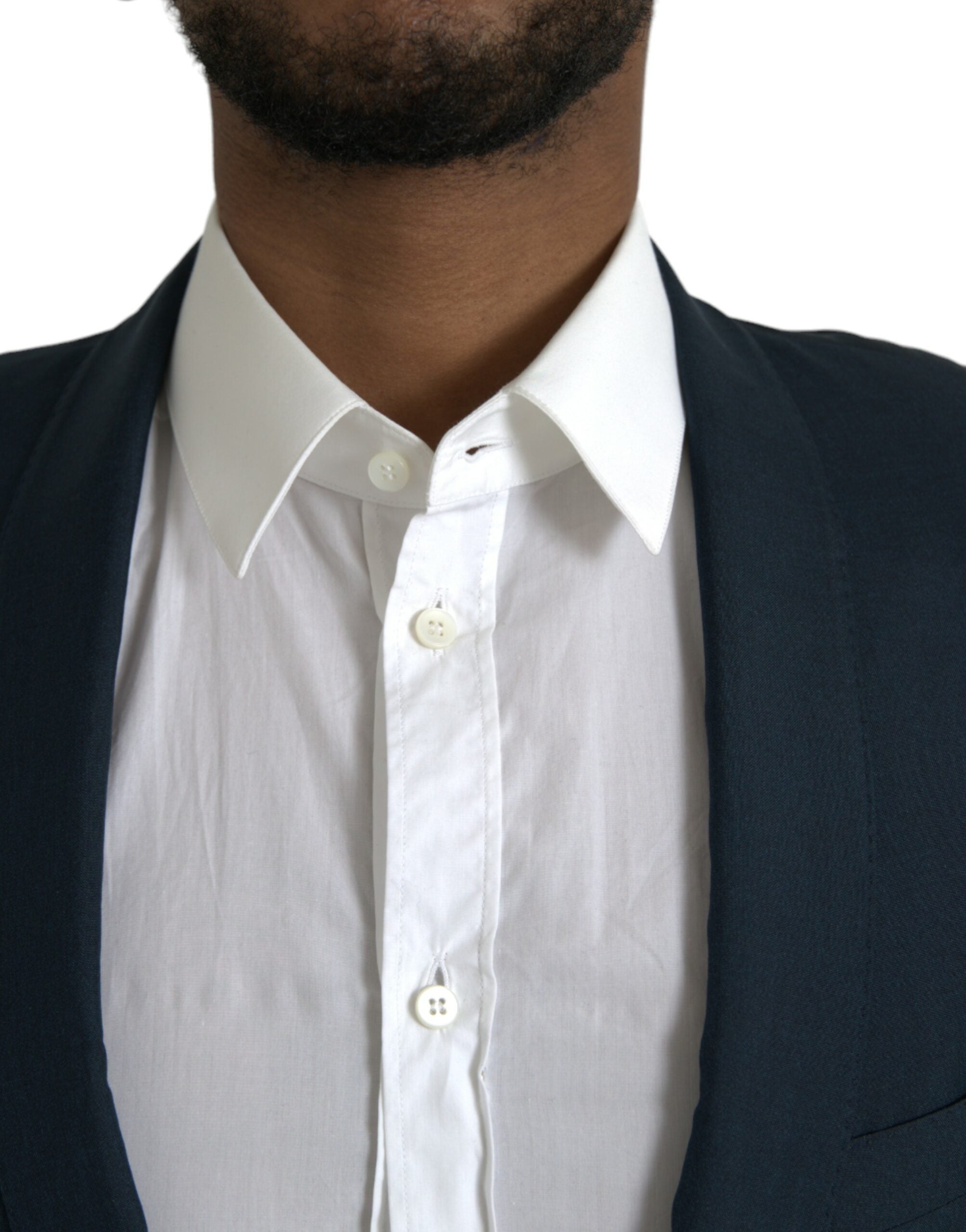Dolce &amp; Gabbana Blau GOLD Einreihiger Blazer mit Kerbe