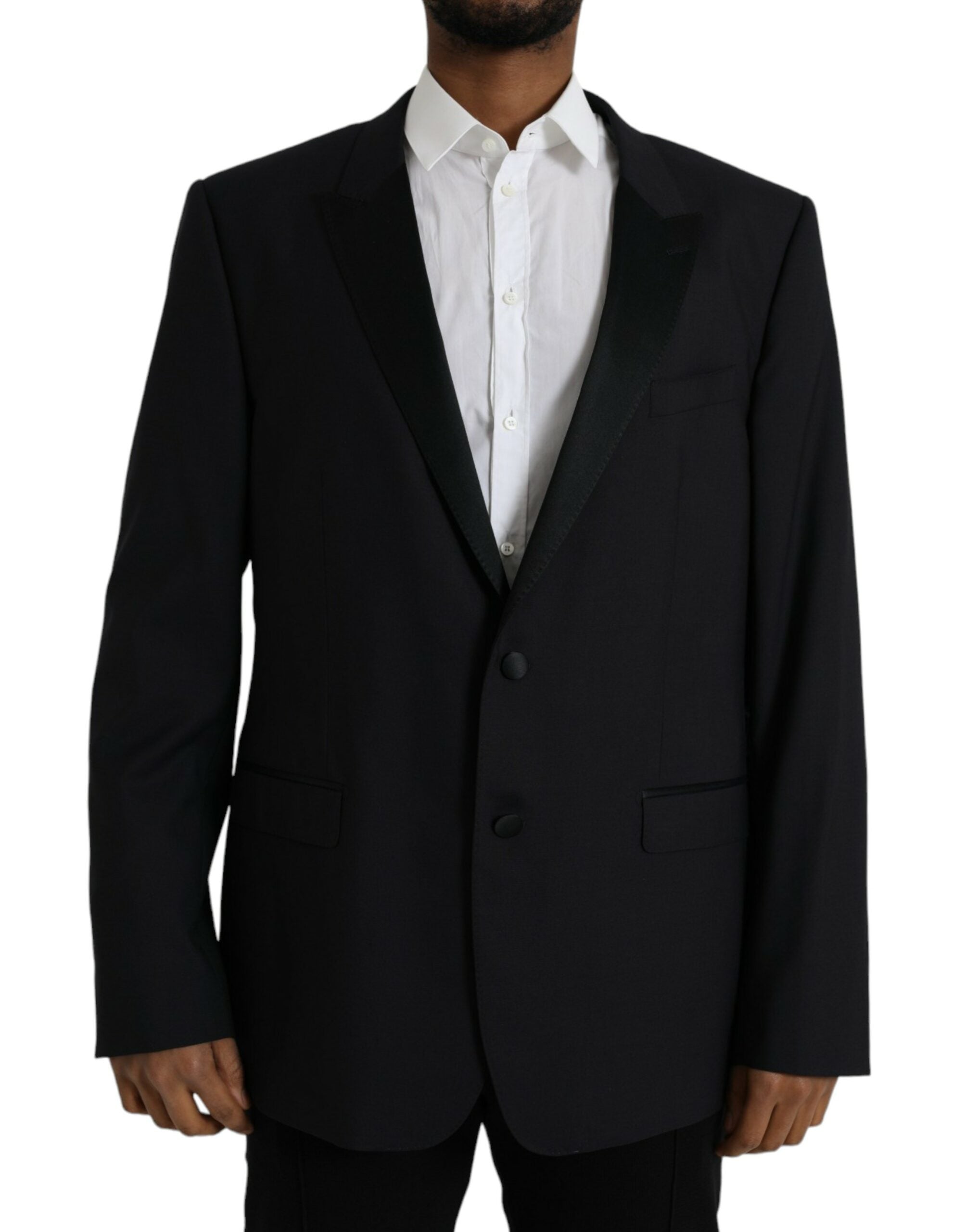 Dolce &amp; Gabbana Blauer MARTINI Einreihiger Mantelblazer