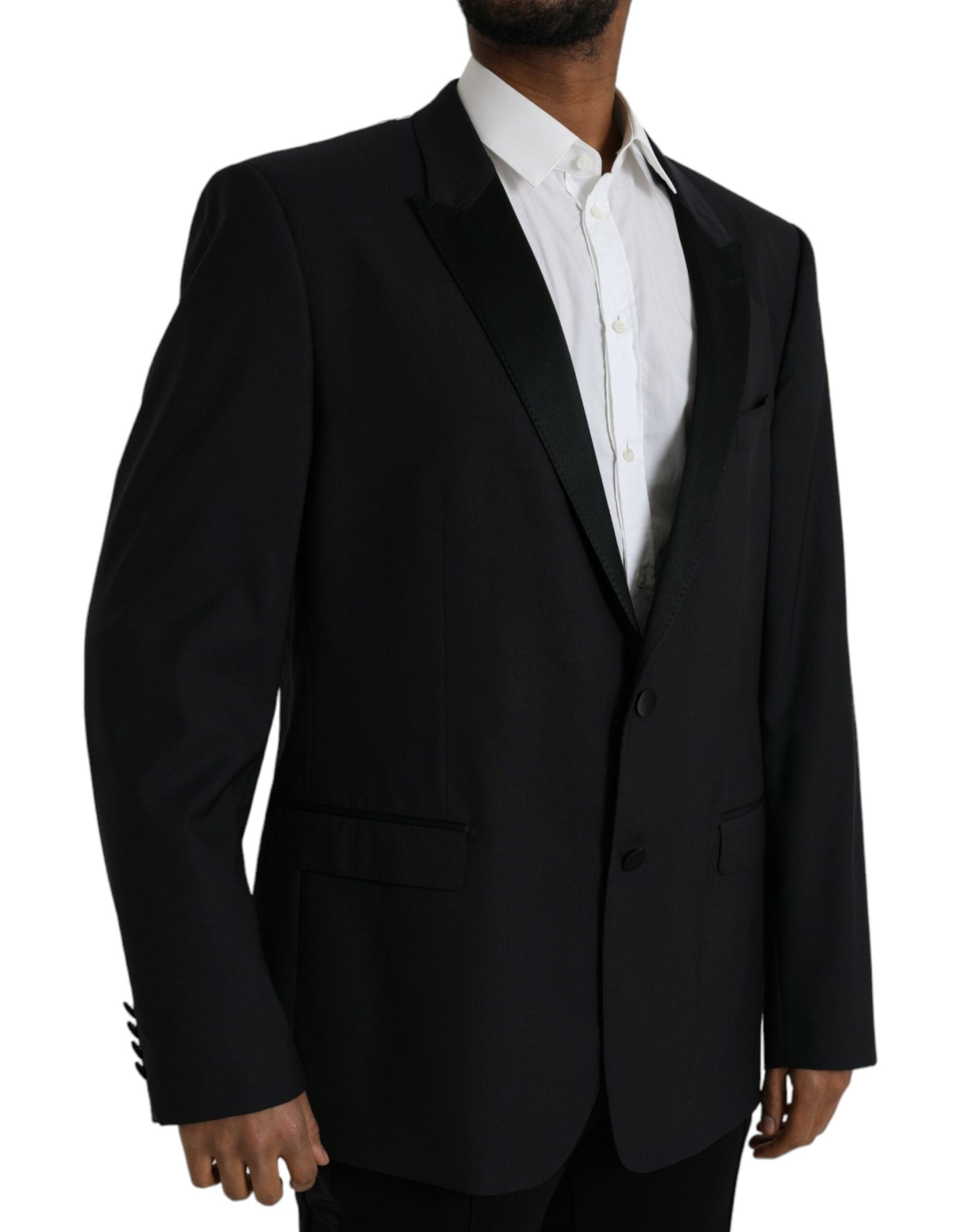 Dolce &amp; Gabbana Blauer MARTINI Einreihiger Mantelblazer