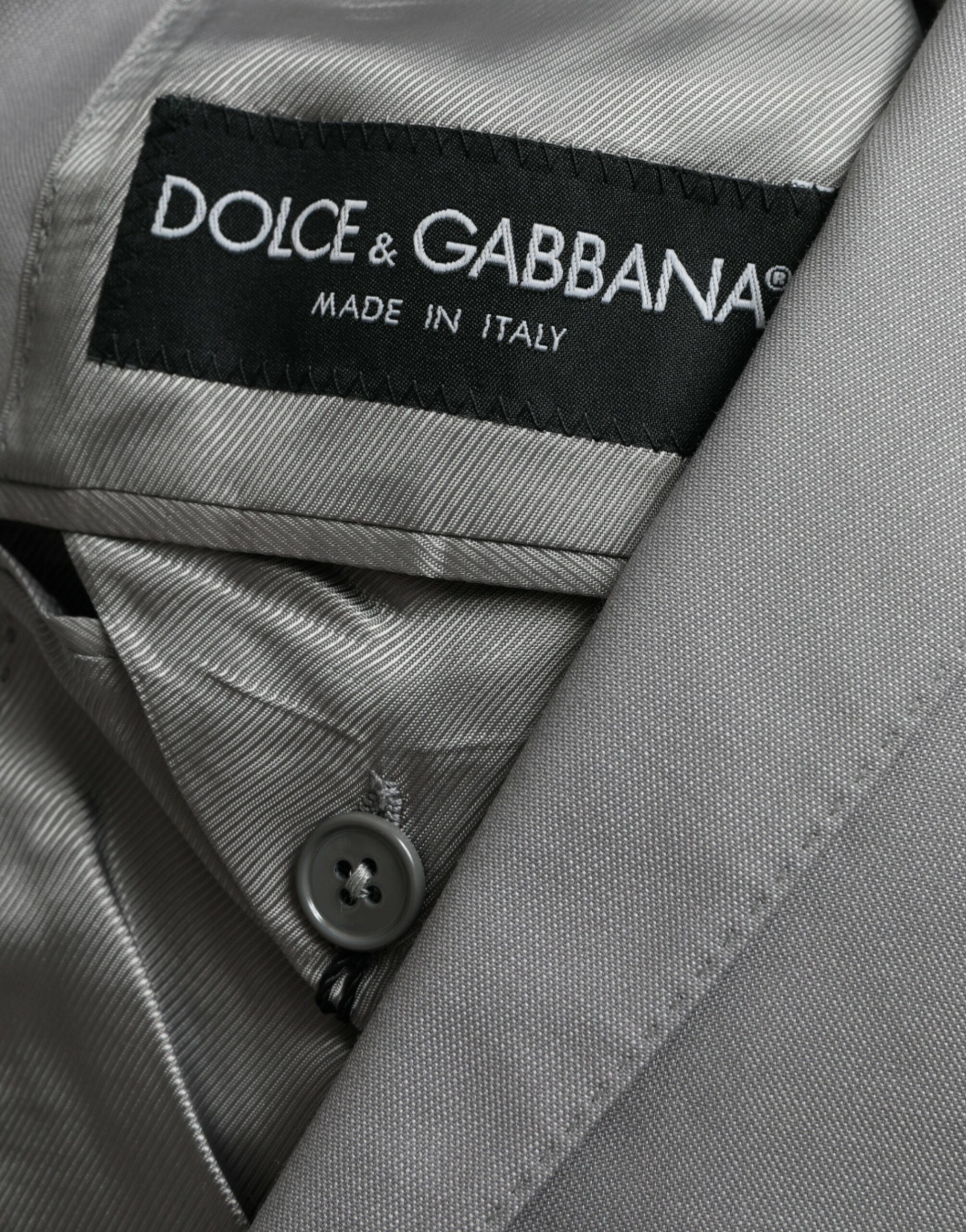 Dolce &amp; Gabbana Grauer einreihiger Wollblazer mit Schirm