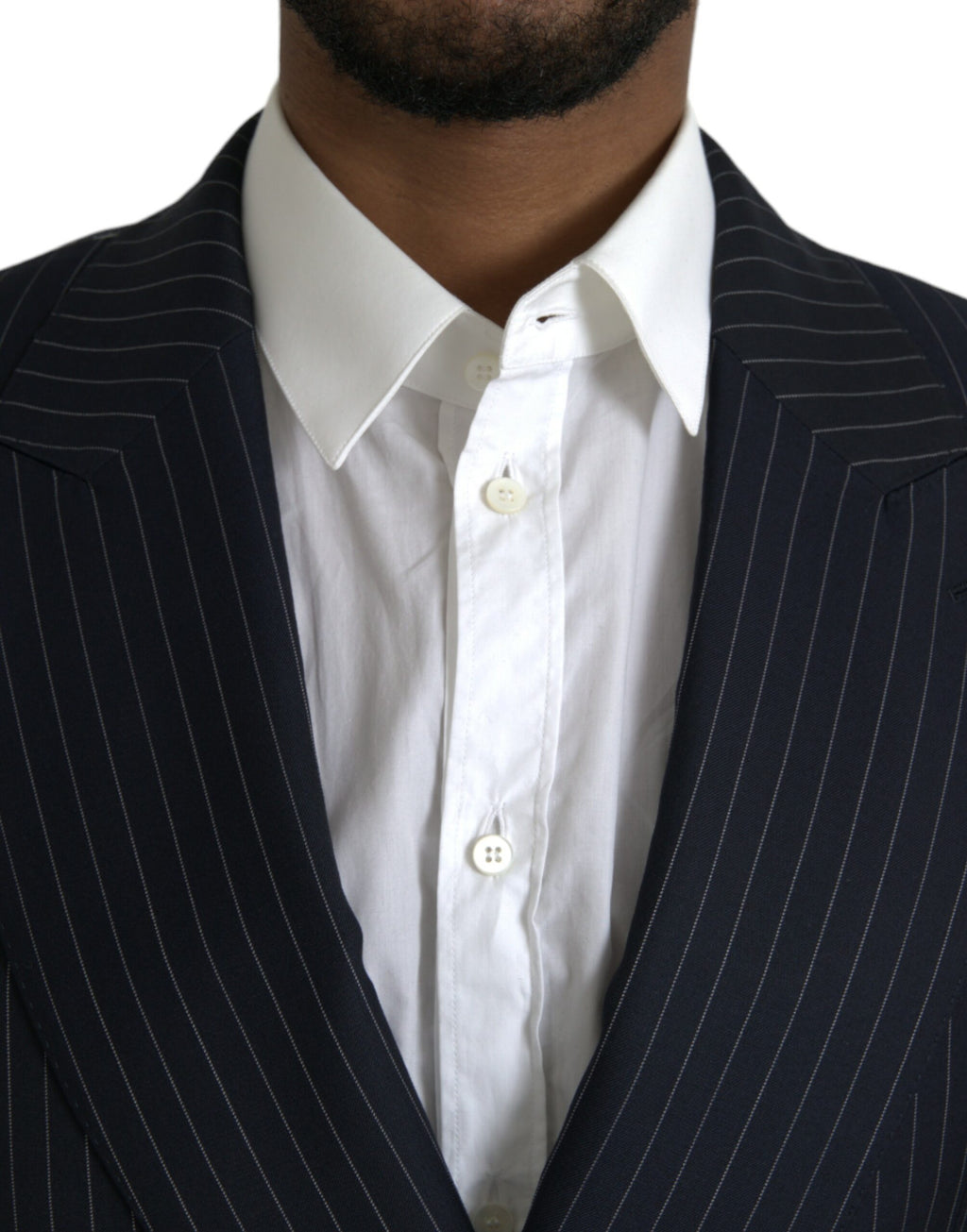 Dolce &amp; Gabbana Schwarz gestreifter SICILIA Zweireihiger Mantelblazer