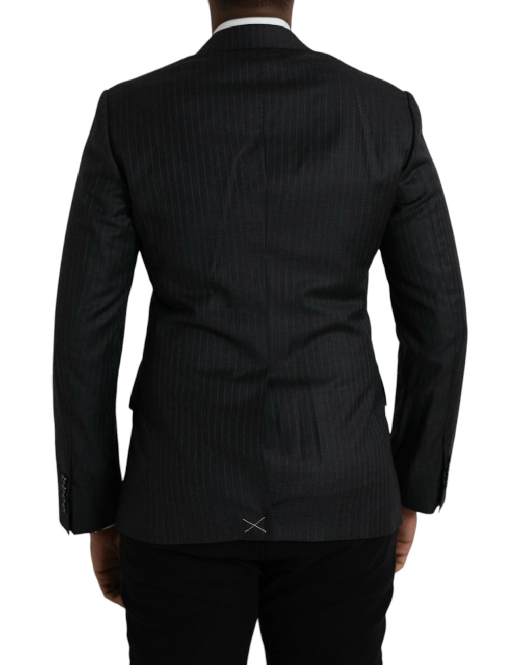 Dolce &amp; Gabbana – Schwarz gestreifter MARTINI-Blazer mit einreihigem Mantel