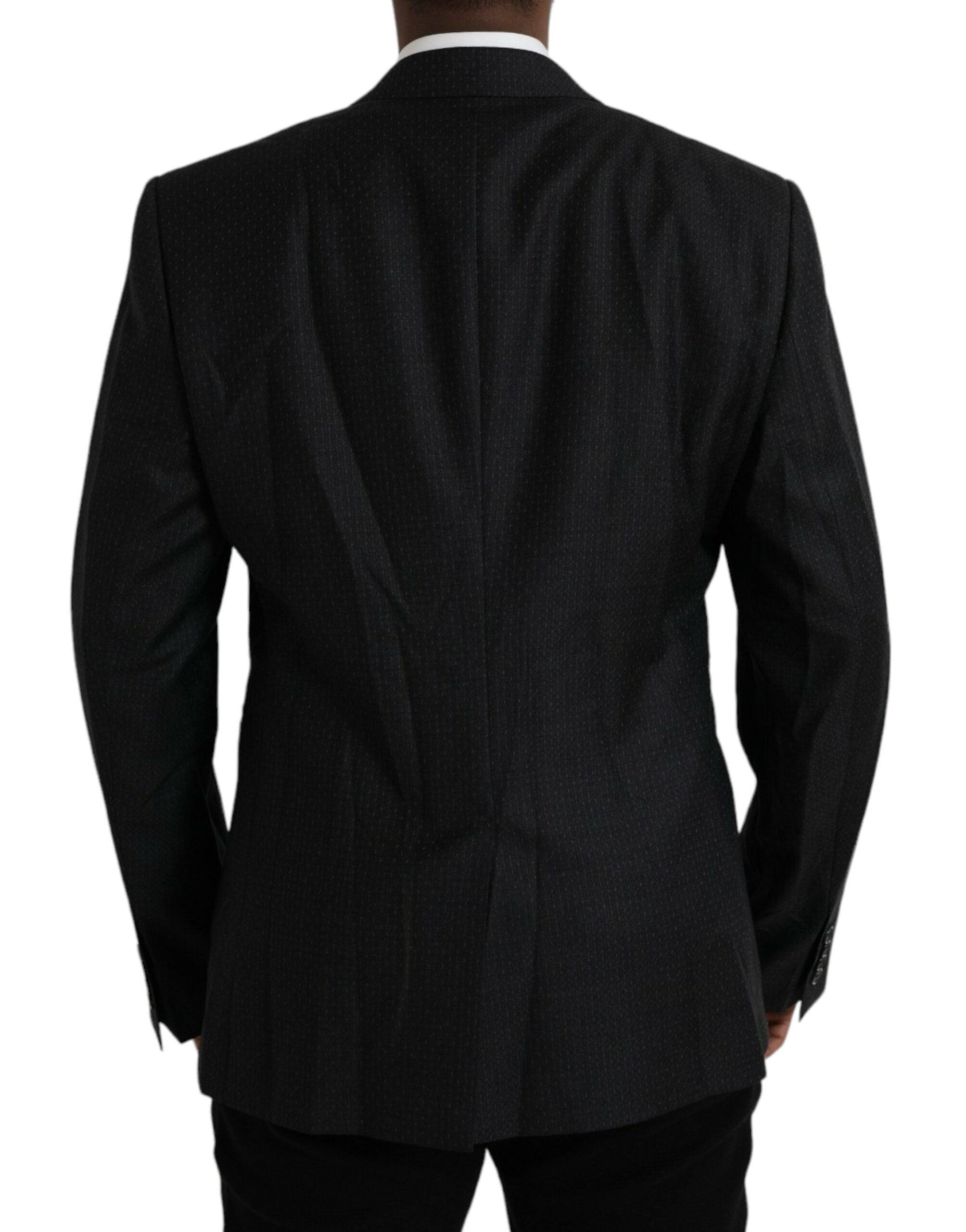 Dolce &amp; Gabbana – Einreihiger MARTINI-Mantelblazer aus schwarzer Wolle