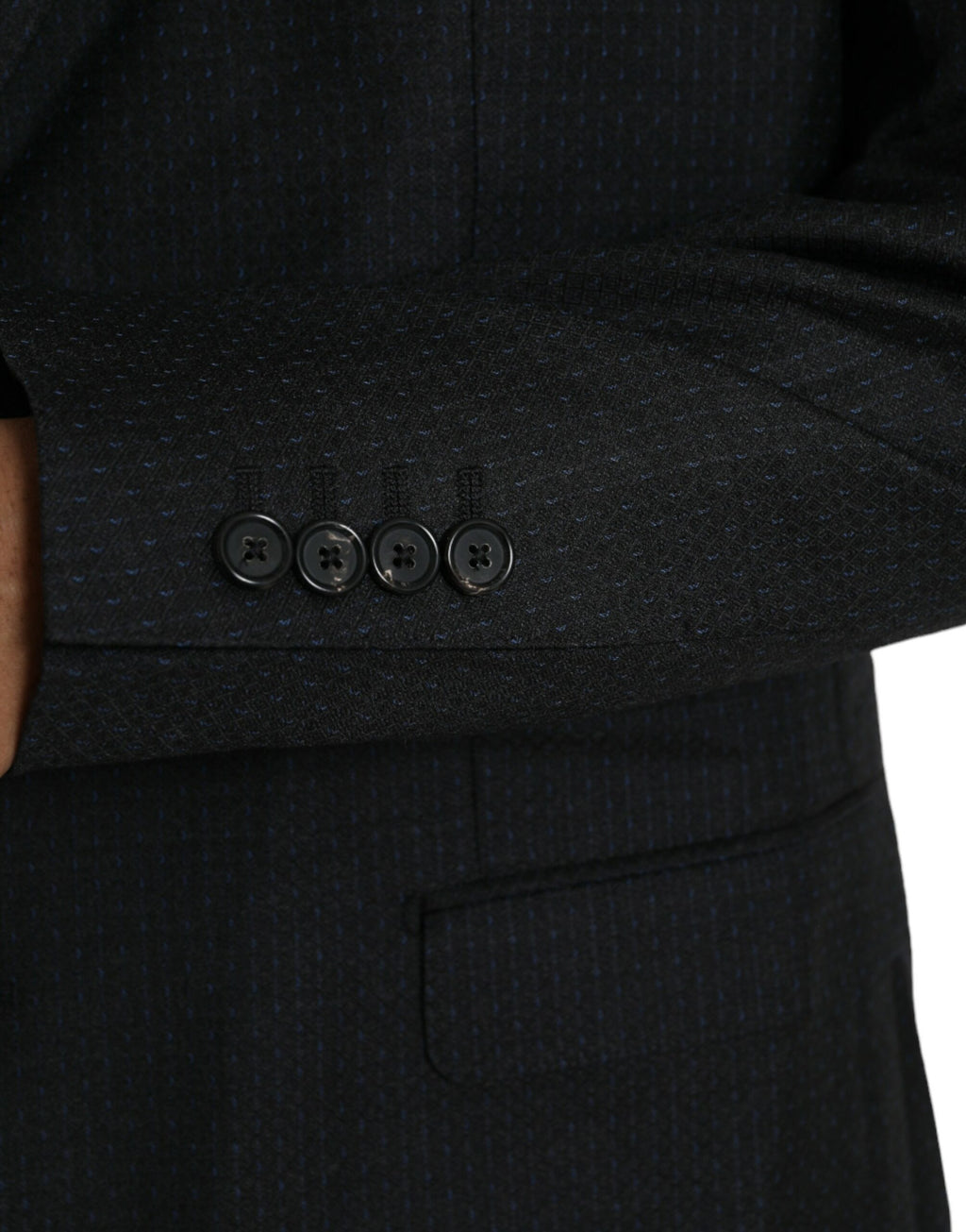 Dolce &amp; Gabbana – Einreihiger MARTINI-Mantelblazer aus schwarzer Wolle