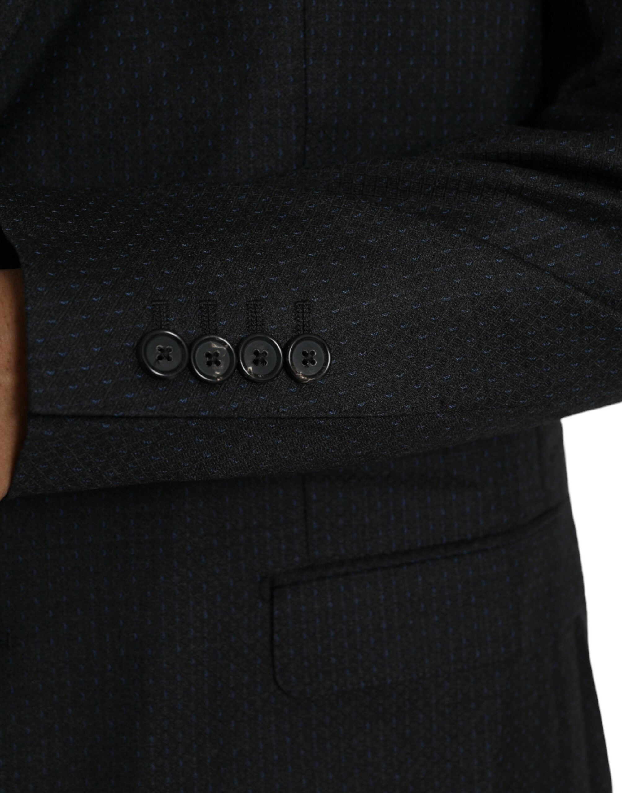 Dolce &amp; Gabbana – Einreihiger MARTINI-Mantelblazer aus schwarzer Wolle