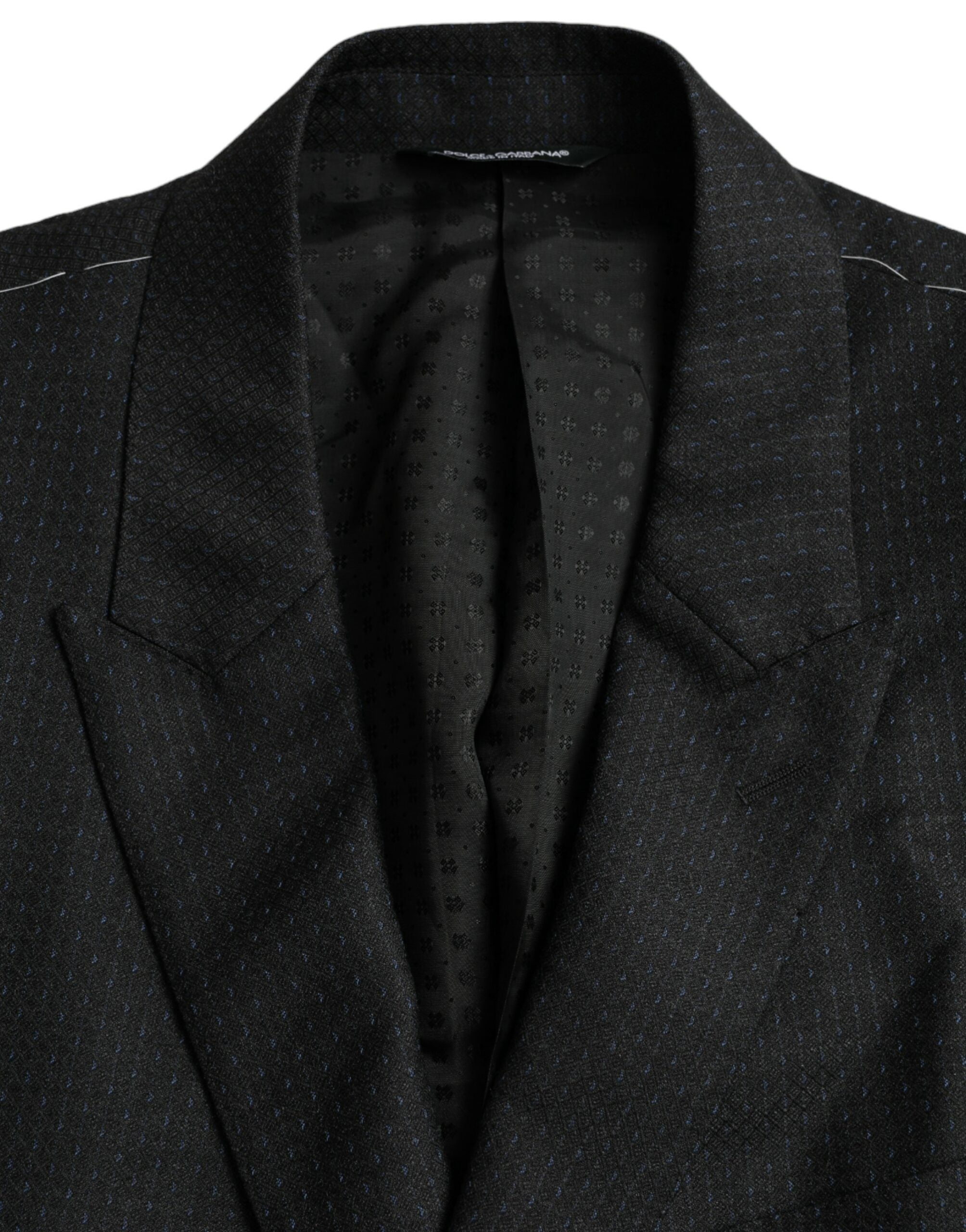 Dolce &amp; Gabbana – Einreihiger MARTINI-Mantelblazer aus schwarzer Wolle