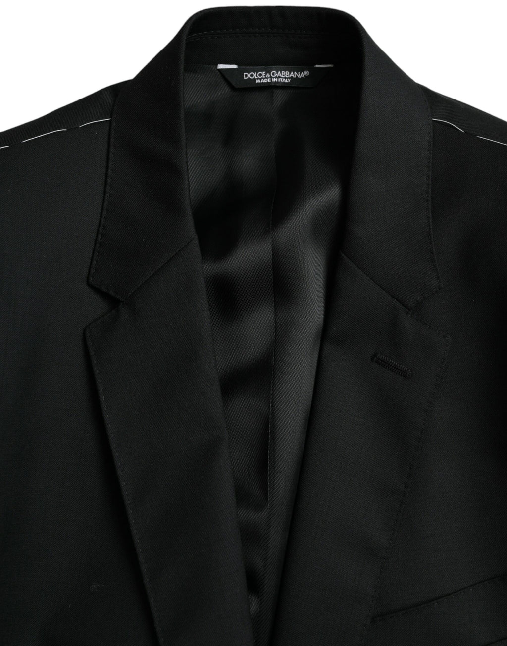 Dolce &amp; Gabbana – Einreihiger MARTINI-Blazer aus schwarzer Wolle