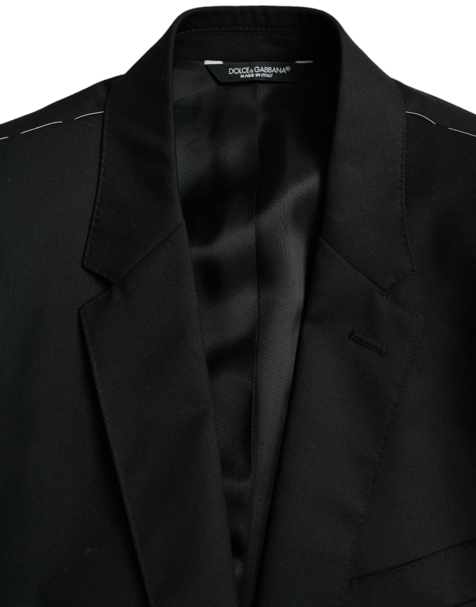 Dolce &amp; Gabbana – Einreihiger MARTINI-Blazer aus schwarzer Wolle