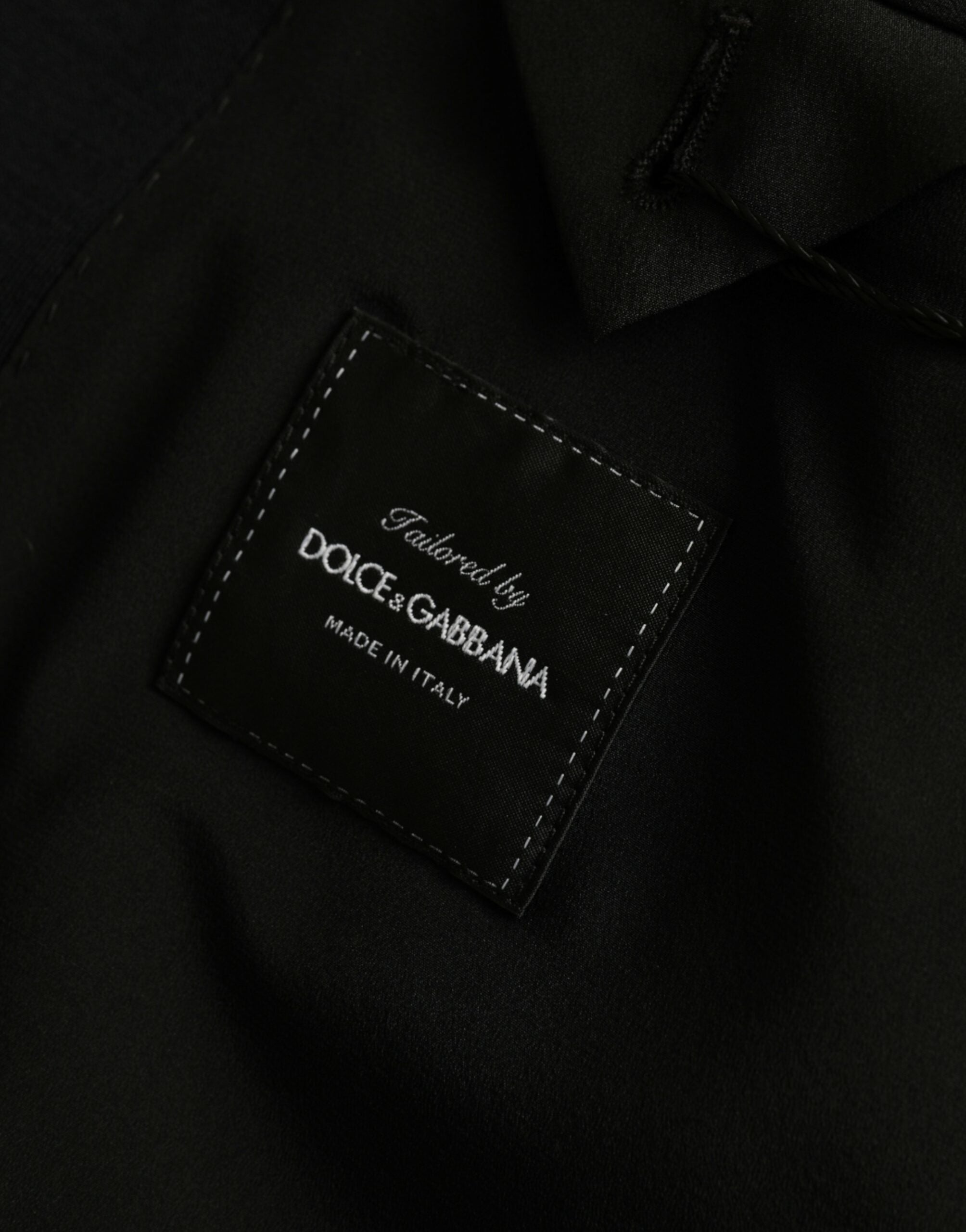 Dolce &amp; Gabbana – Einreihiger Blazer aus schwarzer Wolle mit Kerbe