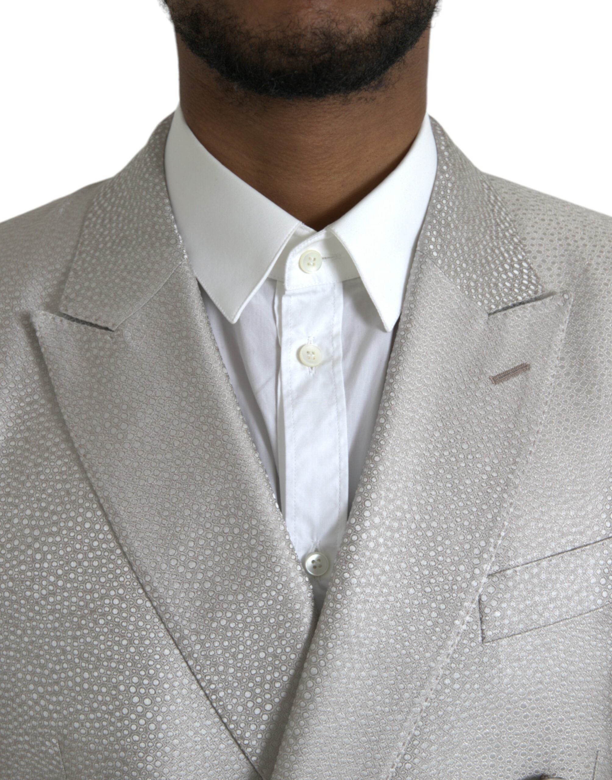 Dolce &amp; Gabbana – Zweireihiger MARTINI-Mantelblazer in Off-White