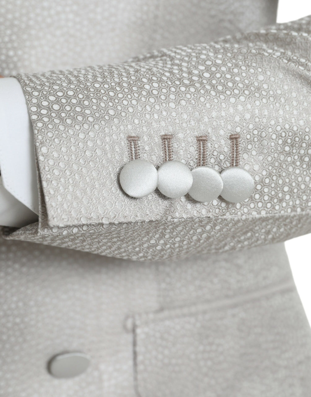 Dolce &amp; Gabbana – Zweireihiger MARTINI-Mantelblazer in Off-White