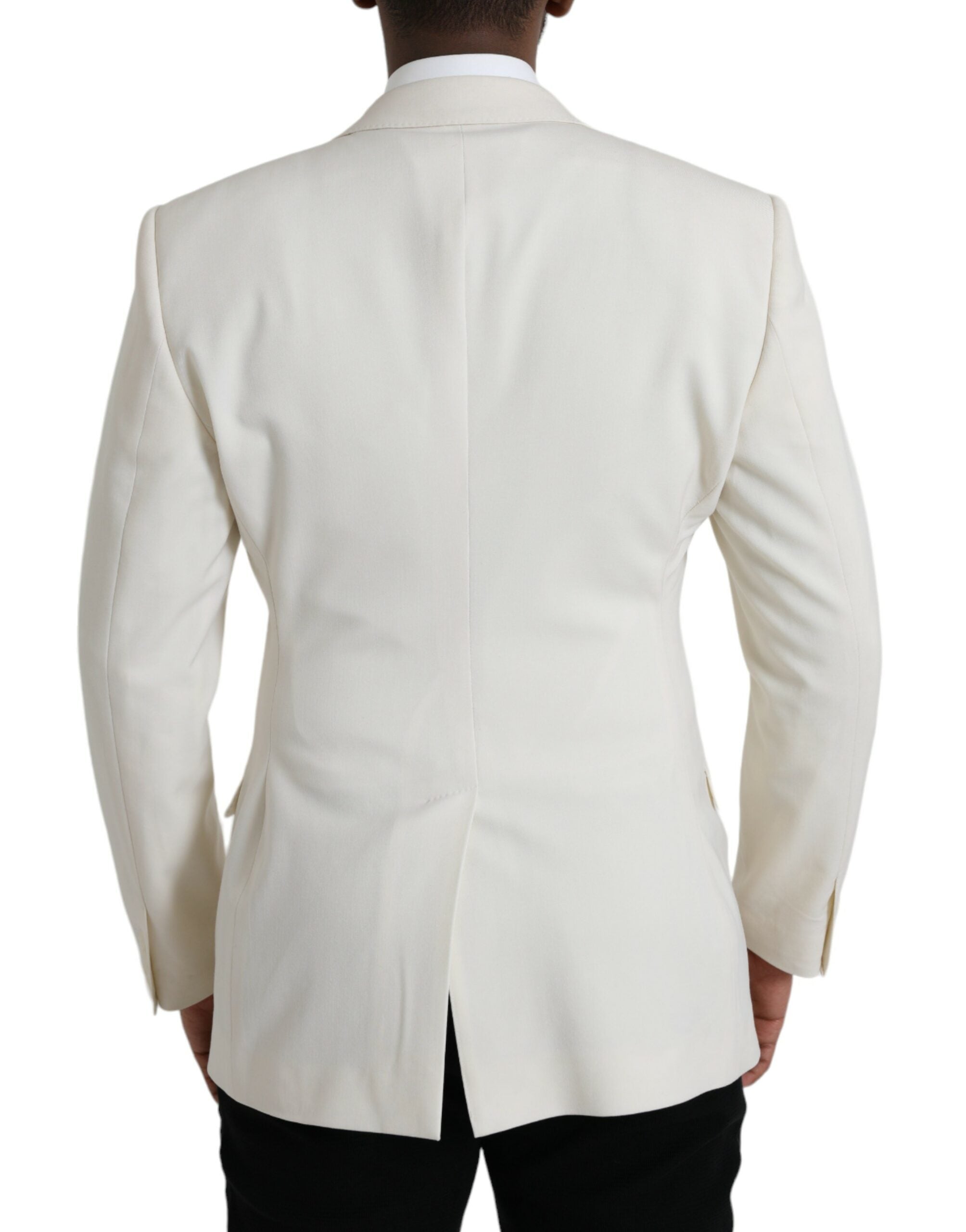 Dolce &amp; Gabbana – Zweireihiger MARTINI-Blazer aus weißer Wolle