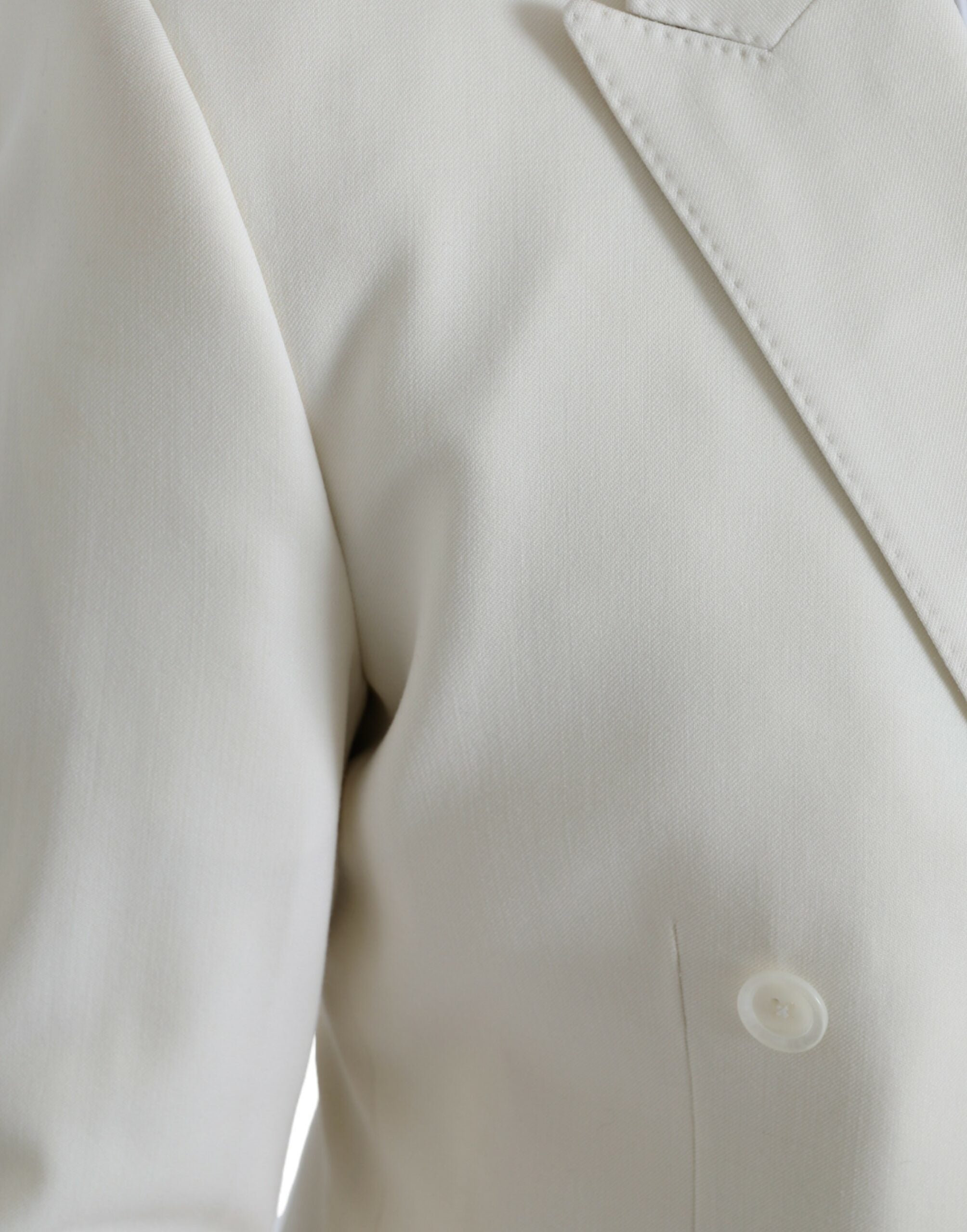 Dolce &amp; Gabbana – Zweireihiger MARTINI-Blazer aus weißer Wolle