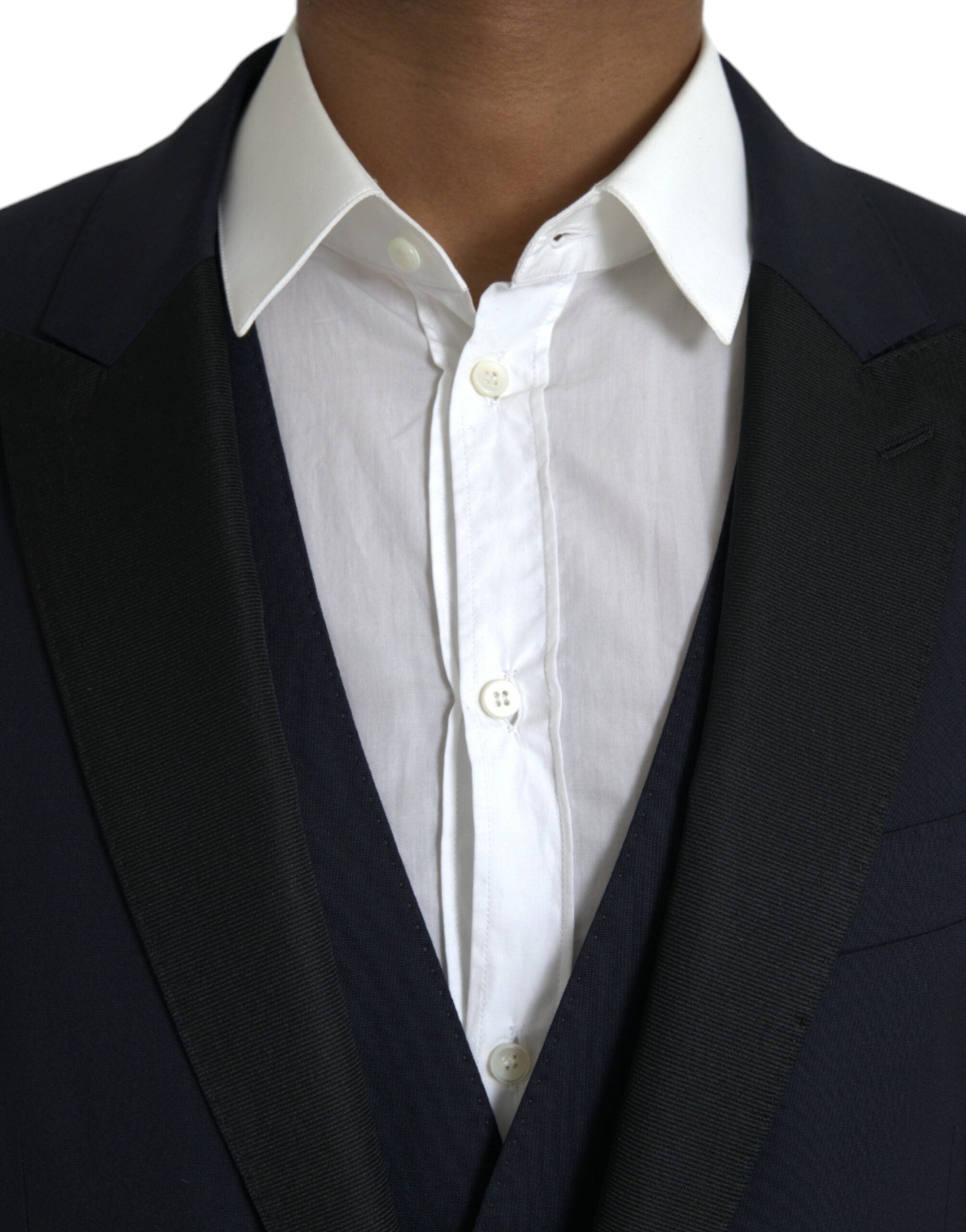 Dolce &amp; Gabbana – Dunkelblauer MARTINI-Anzug aus Wolle, dreiteilig