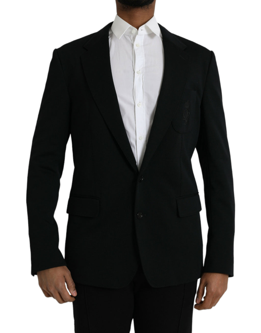 Dolce &amp; Gabbana – Einreihiger Blazer aus schwarzer Wolle
