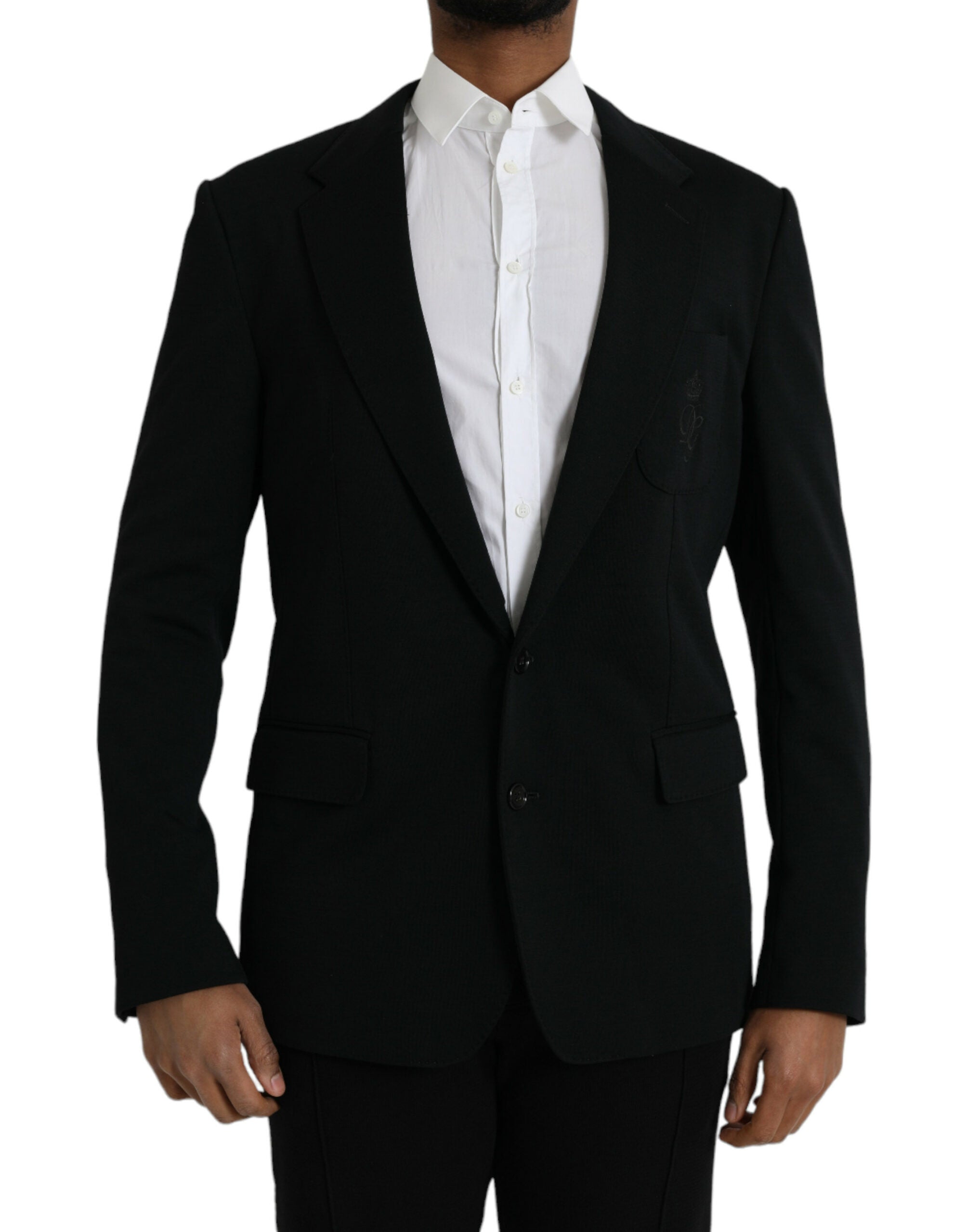 Dolce &amp; Gabbana – Einreihiger Blazer aus schwarzer Wolle