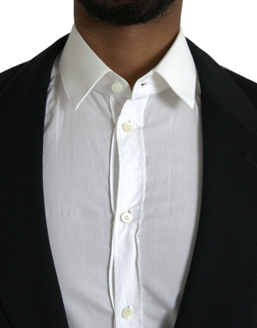Dolce &amp; Gabbana – Einreihiger Blazer aus schwarzer Wolle