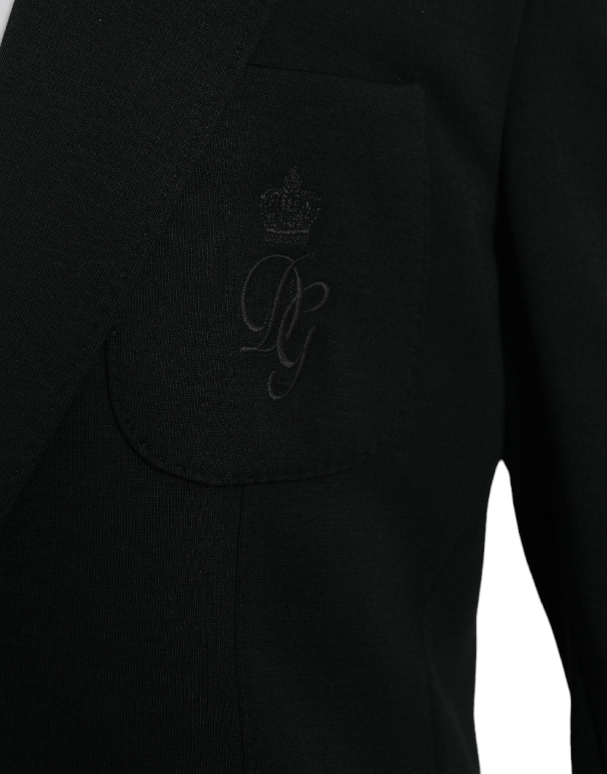 Dolce &amp; Gabbana – Einreihiger Blazer aus schwarzer Wolle