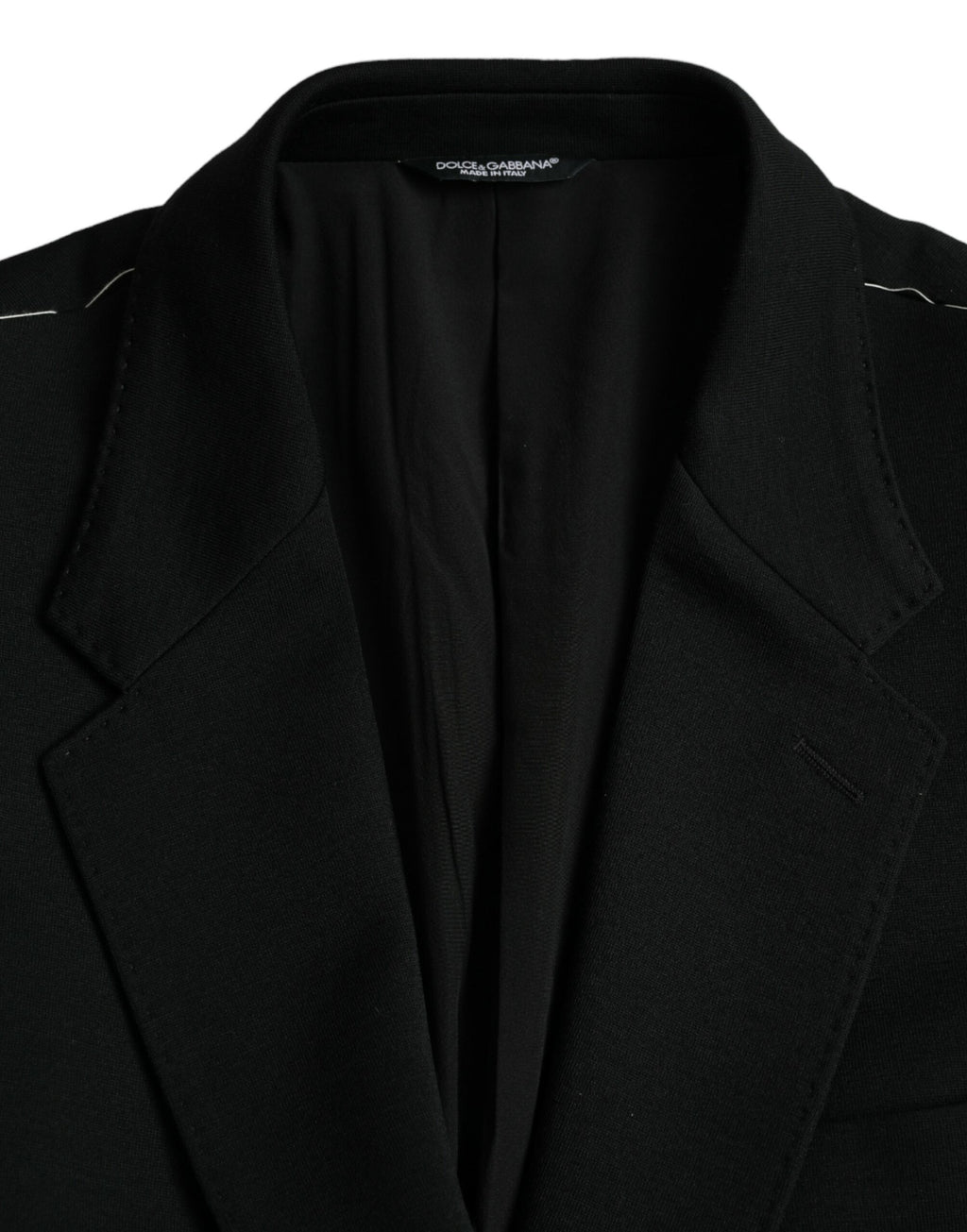 Dolce &amp; Gabbana – Einreihiger Blazer aus schwarzer Wolle