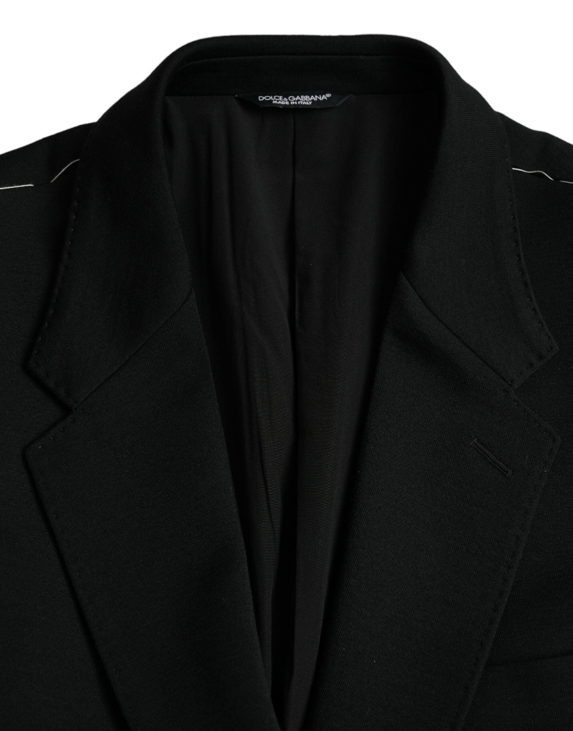 Dolce &amp; Gabbana – Einreihiger Blazer aus schwarzer Wolle