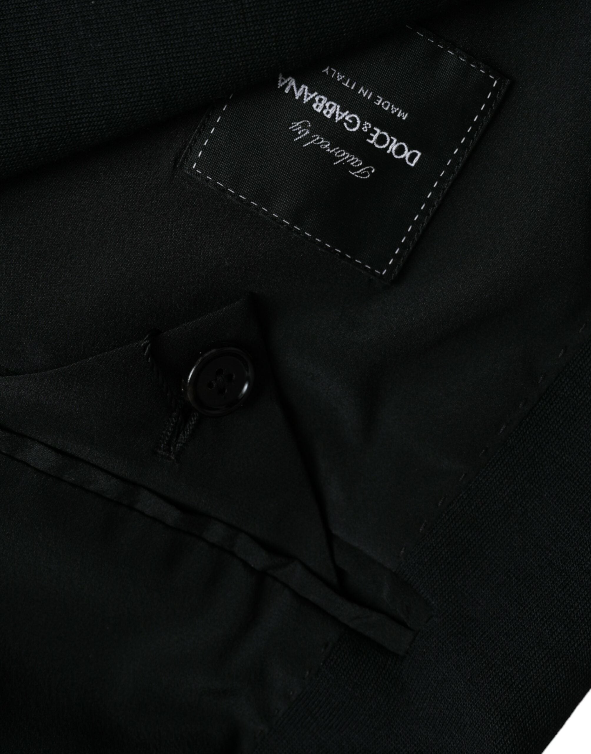 Dolce &amp; Gabbana – Einreihiger Blazer aus schwarzer Wolle