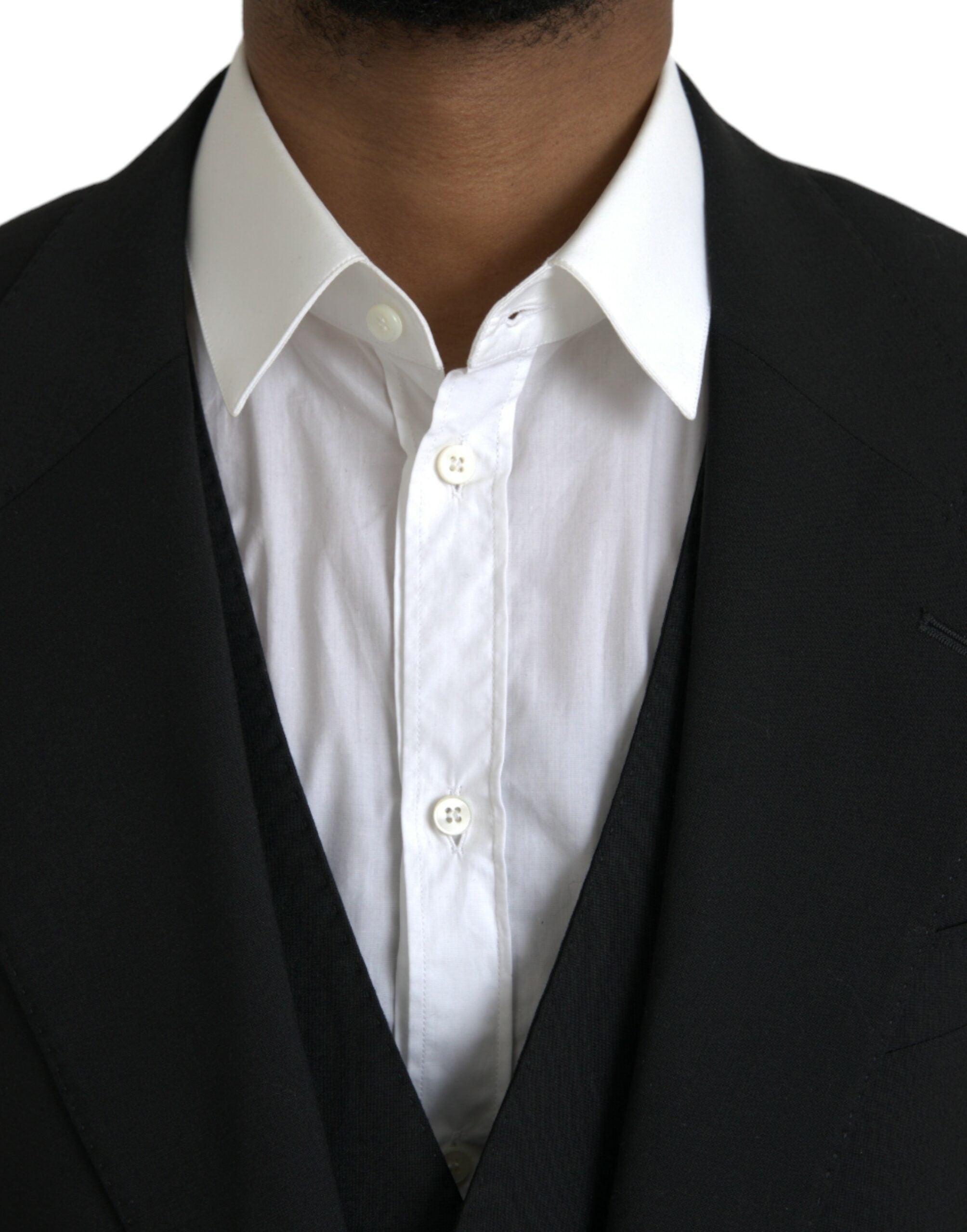 Dolce &amp; Gabbana – Schwarzer STAFF-Anzug aus Polyester, dreiteilig