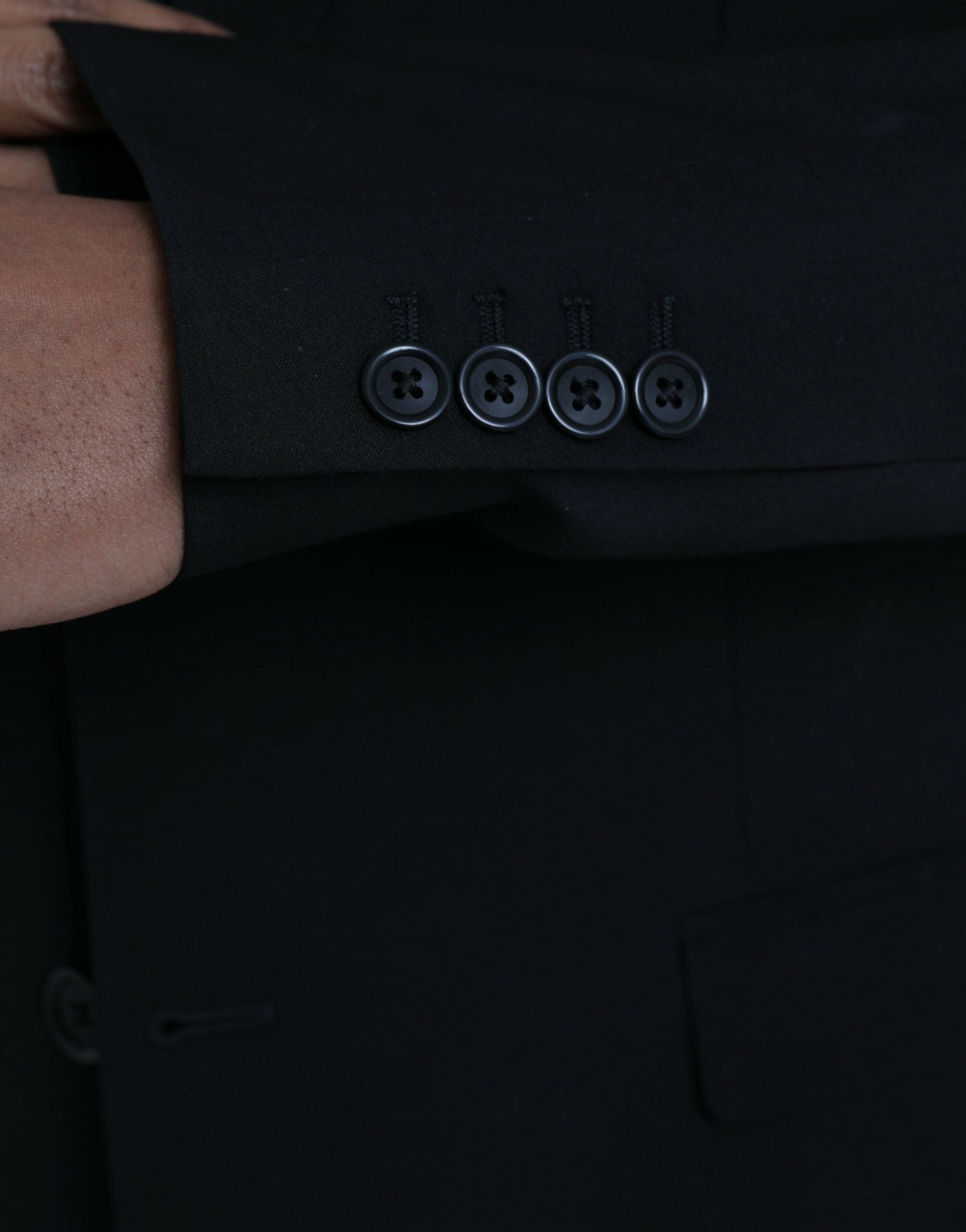 Dolce &amp; Gabbana – Schwarzer STAFF-Anzug aus Polyester, dreiteilig